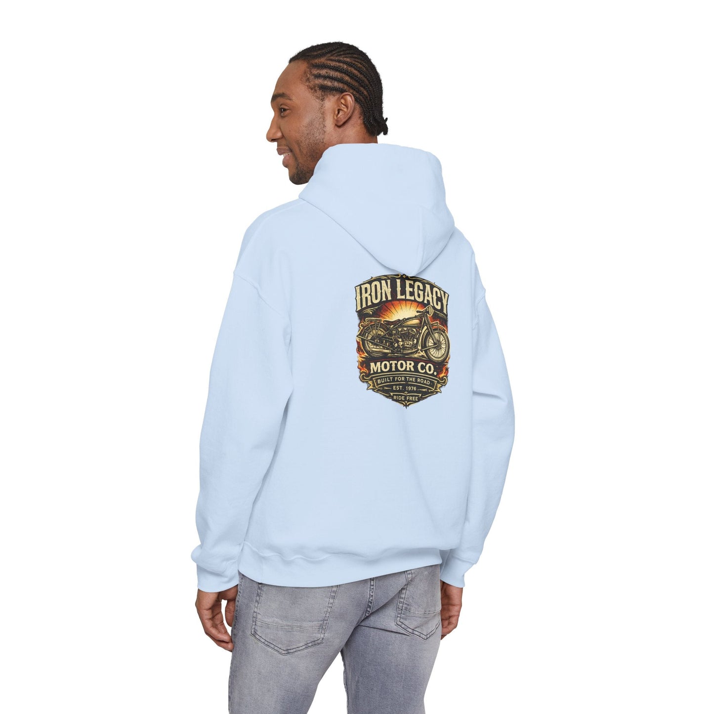 Iron Legacy Ride Free Motorcycle Hoodie – Vintage Biker Graphic Pullover – Unisex Midweight Streetwear - JennyCool