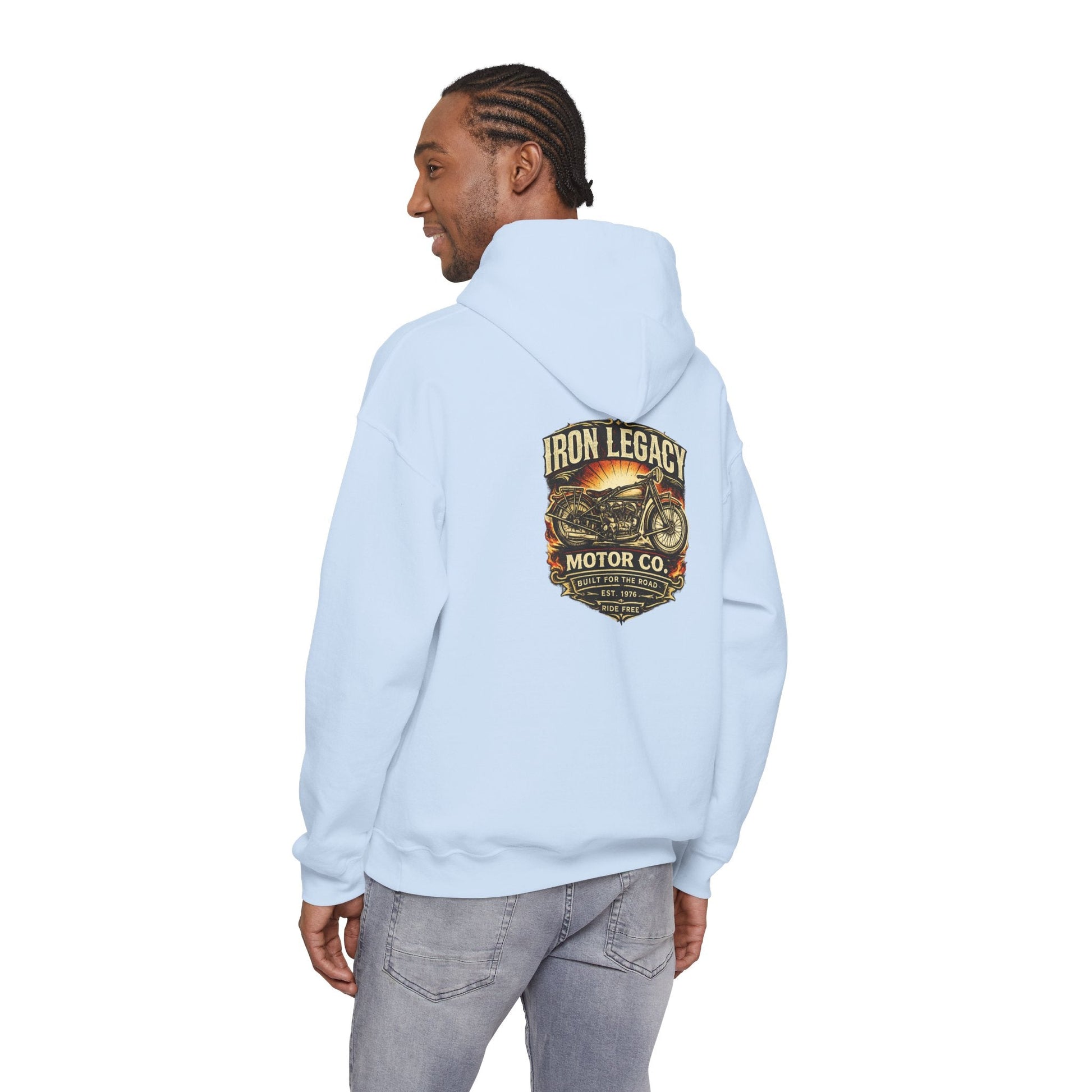 Iron Legacy Ride Free Motorcycle Hoodie – Vintage Biker Graphic Pullover – Unisex Midweight Streetwear - JennyCool