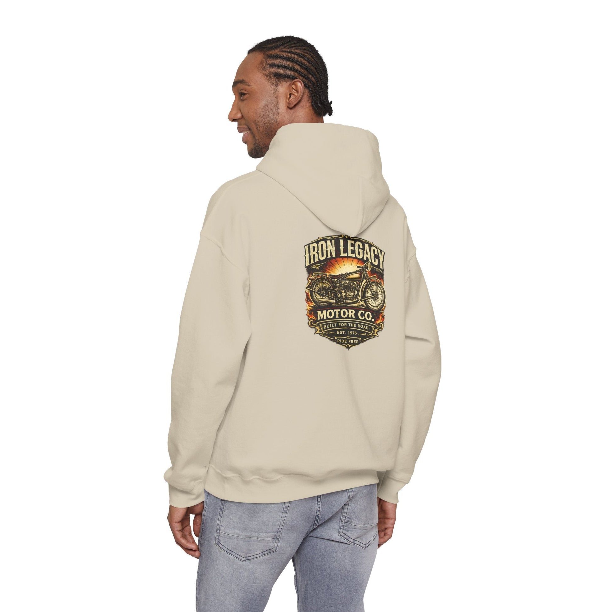 Iron Legacy Ride Free Motorcycle Hoodie – Vintage Biker Graphic Pullover – Unisex Midweight Streetwear - JennyCool