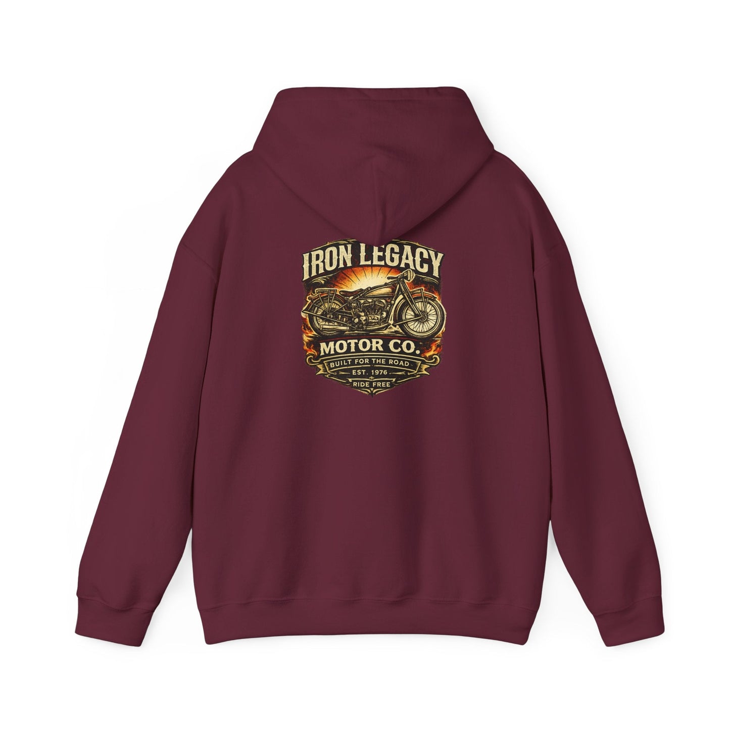 Iron Legacy Ride Free Motorcycle Hoodie – Vintage Biker Graphic Pullover – Unisex Midweight Streetwear - JennyCool