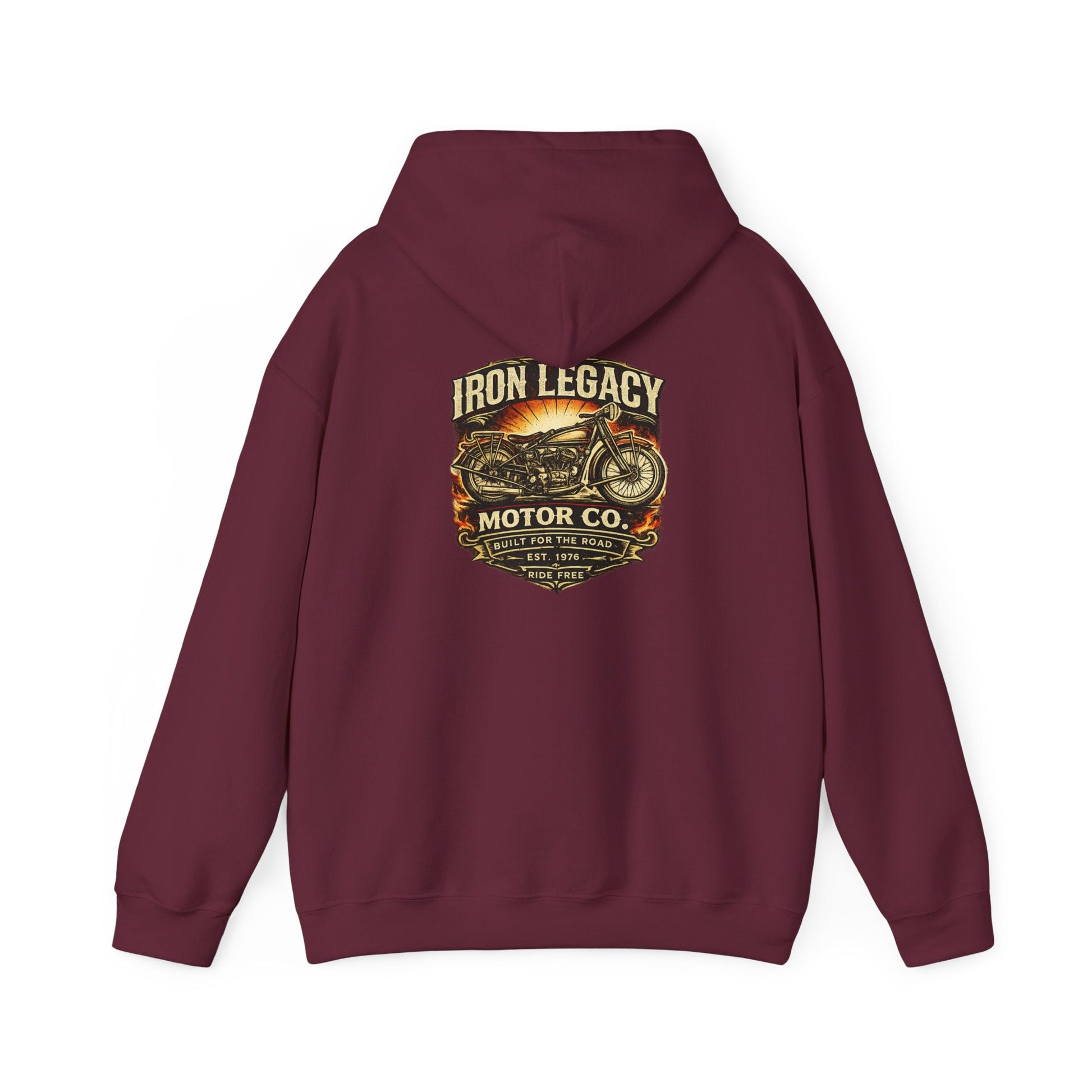 Iron Legacy Ride Free Motorcycle Hoodie – Vintage Biker Graphic Pullover – Unisex Midweight Streetwear - JennyCool