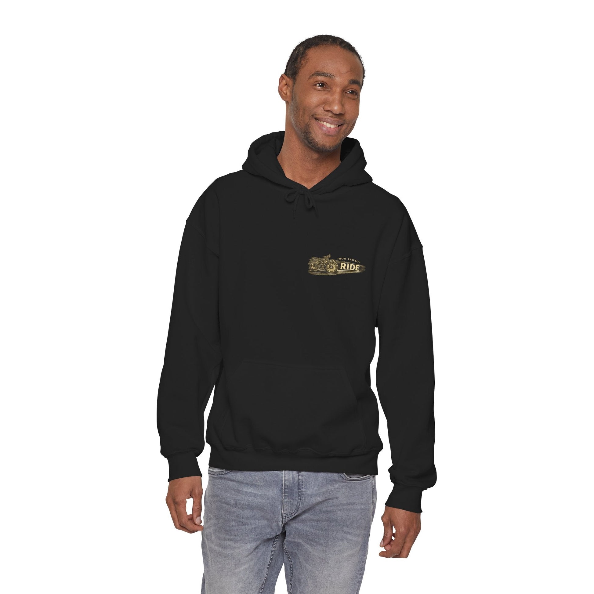 Iron Legacy Ride Free Motorcycle Hoodie – Vintage Biker Graphic Pullover – Unisex Midweight Streetwear - JennyCool