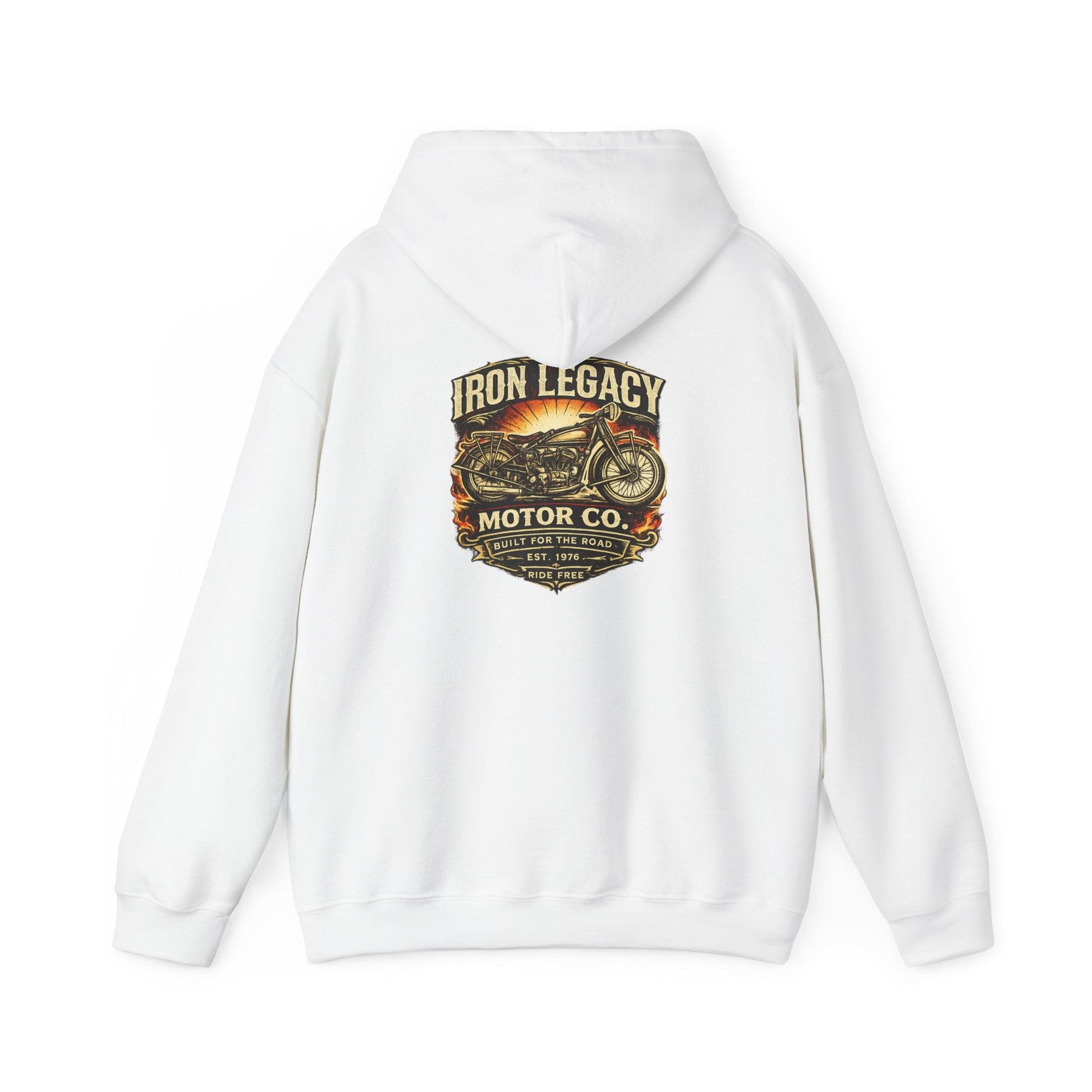 Iron Legacy Ride Free Motorcycle Hoodie – Vintage Biker Graphic Pullover – Unisex Midweight Streetwear - JennyCool