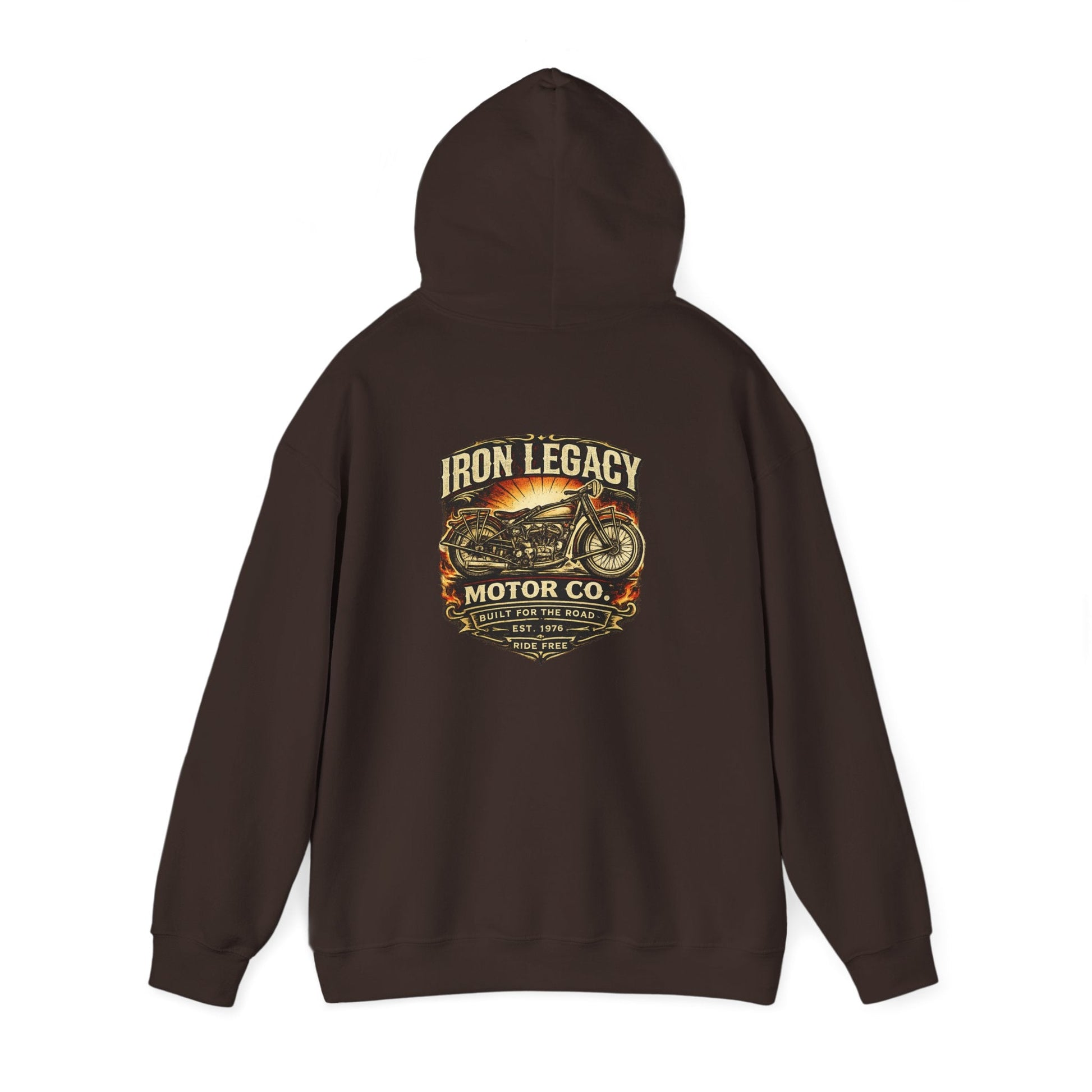 Iron Legacy Ride Free Motorcycle Hoodie – Vintage Biker Graphic Pullover – Unisex Midweight Streetwear - JennyCool