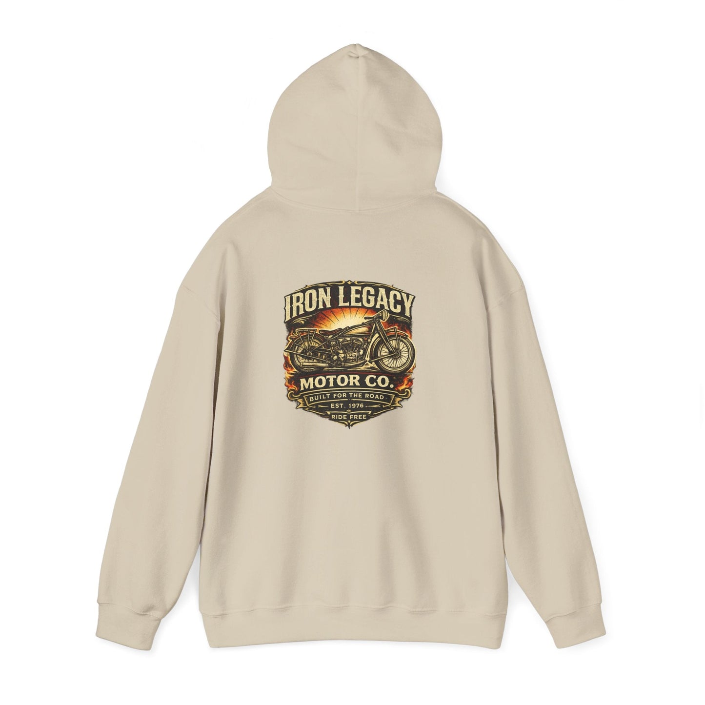 Iron Legacy Ride Free Motorcycle Hoodie – Vintage Biker Graphic Pullover – Unisex Midweight Streetwear - JennyCool