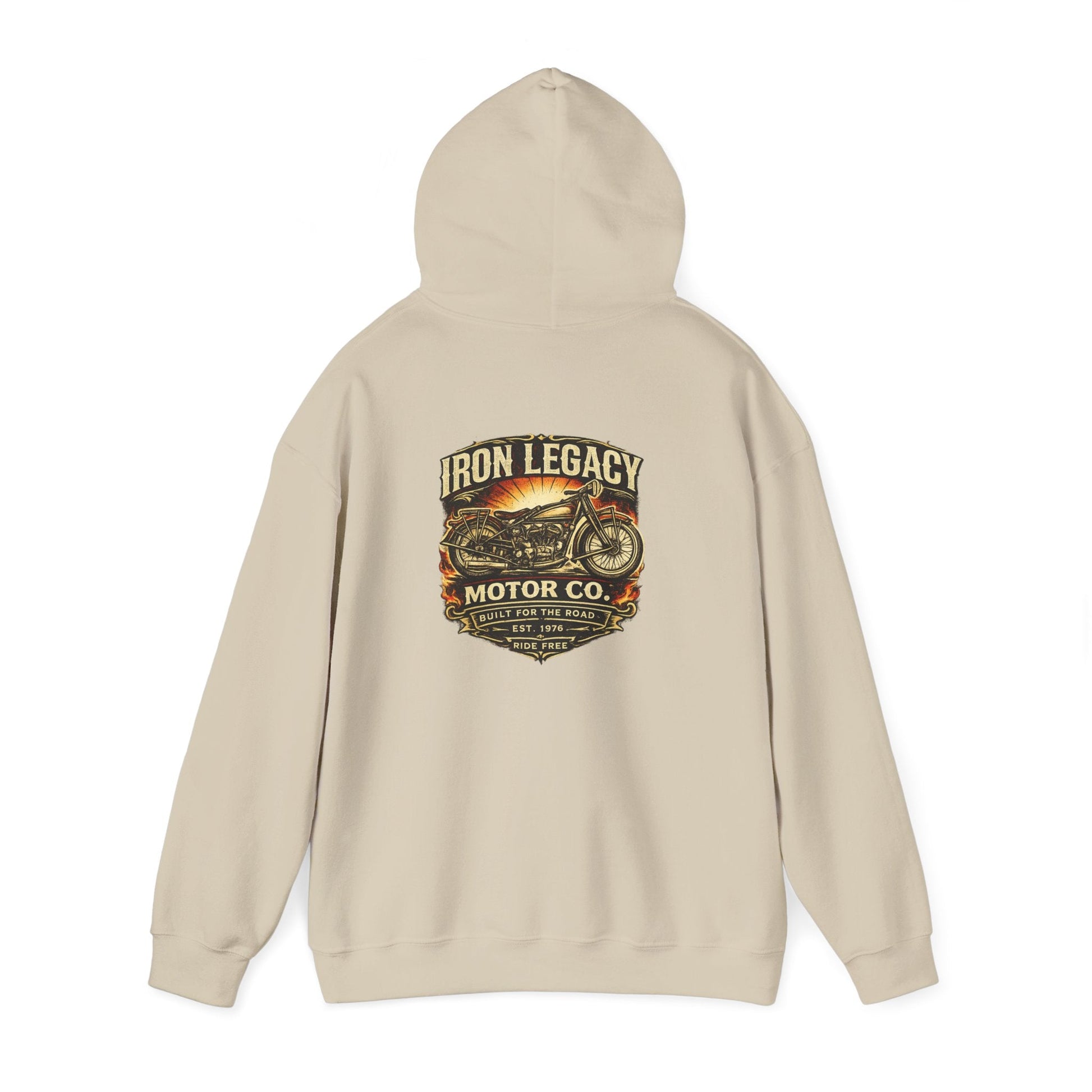 Iron Legacy Ride Free Motorcycle Hoodie – Vintage Biker Graphic Pullover – Unisex Midweight Streetwear - JennyCool