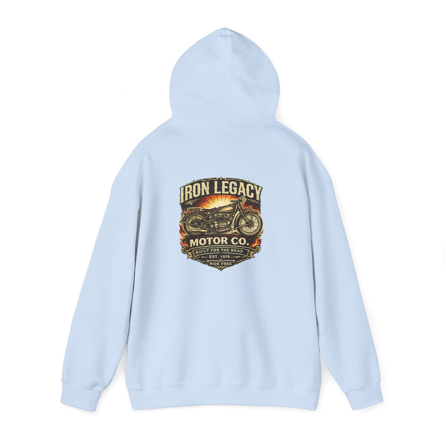 Iron Legacy Ride Free Motorcycle Hoodie – Vintage Biker Graphic Pullover – Unisex Midweight Streetwear - JennyCool