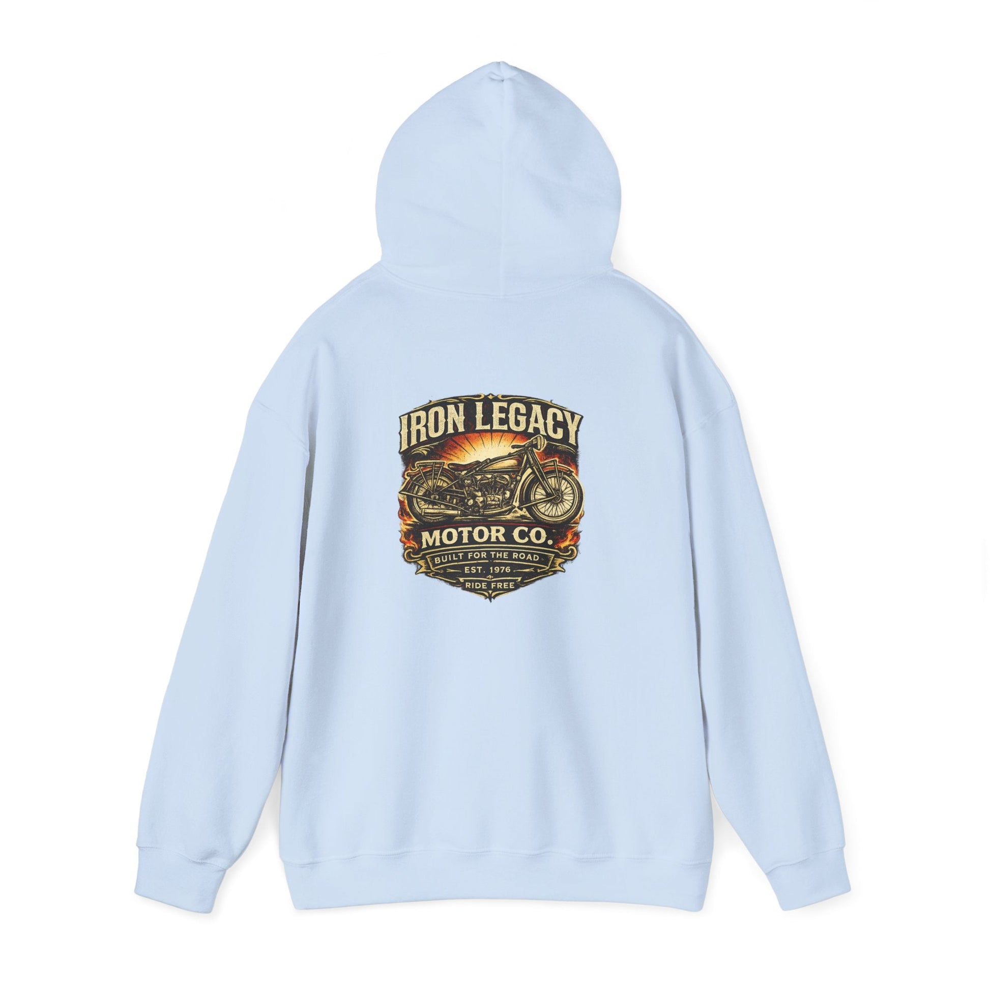 Iron Legacy Ride Free Motorcycle Hoodie – Vintage Biker Graphic Pullover – Unisex Midweight Streetwear - JennyCool