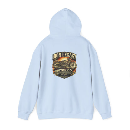 Iron Legacy Ride Free Motorcycle Hoodie – Vintage Biker Graphic Pullover – Unisex Midweight Streetwear - JennyCool