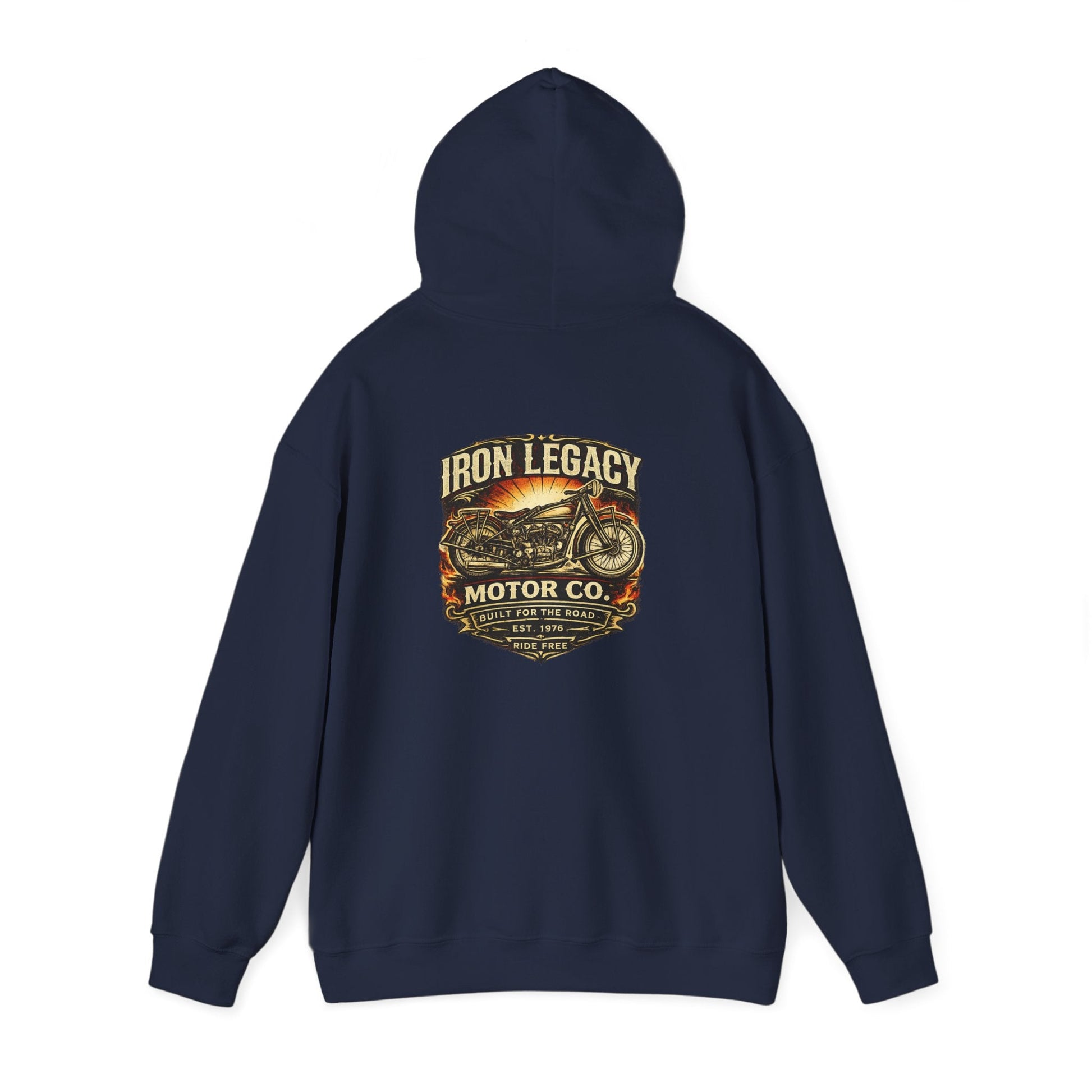Iron Legacy Ride Free Motorcycle Hoodie – Vintage Biker Graphic Pullover – Unisex Midweight Streetwear - JennyCool