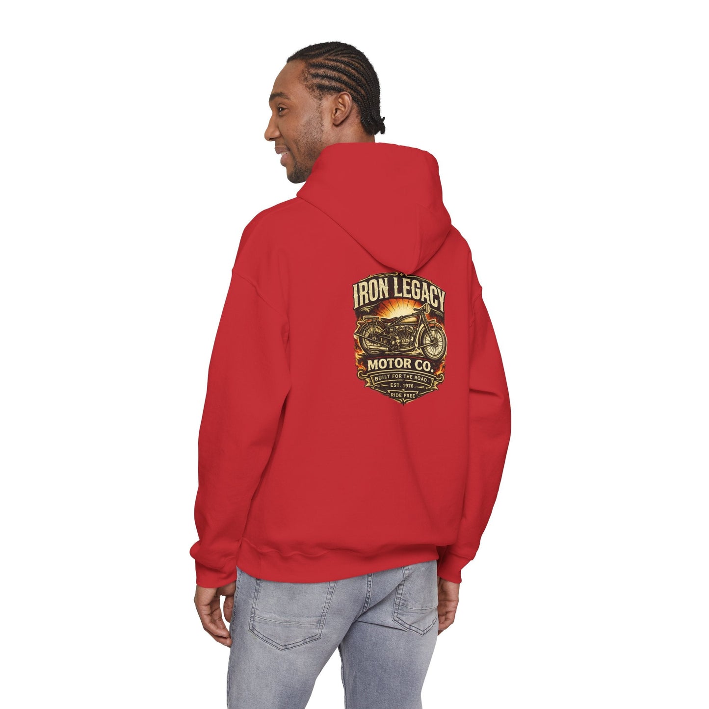 Iron Legacy Ride Free Motorcycle Hoodie – Vintage Biker Graphic Pullover – Unisex Midweight Streetwear - JennyCool