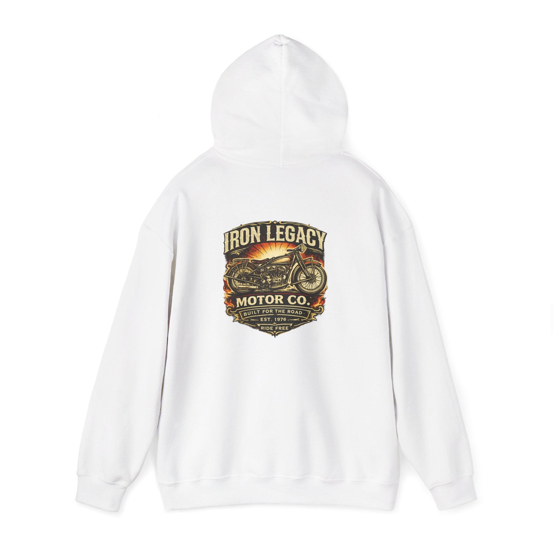 Iron Legacy Ride Free Motorcycle Hoodie – Vintage Biker Graphic Pullover – Unisex Midweight Streetwear - JennyCool