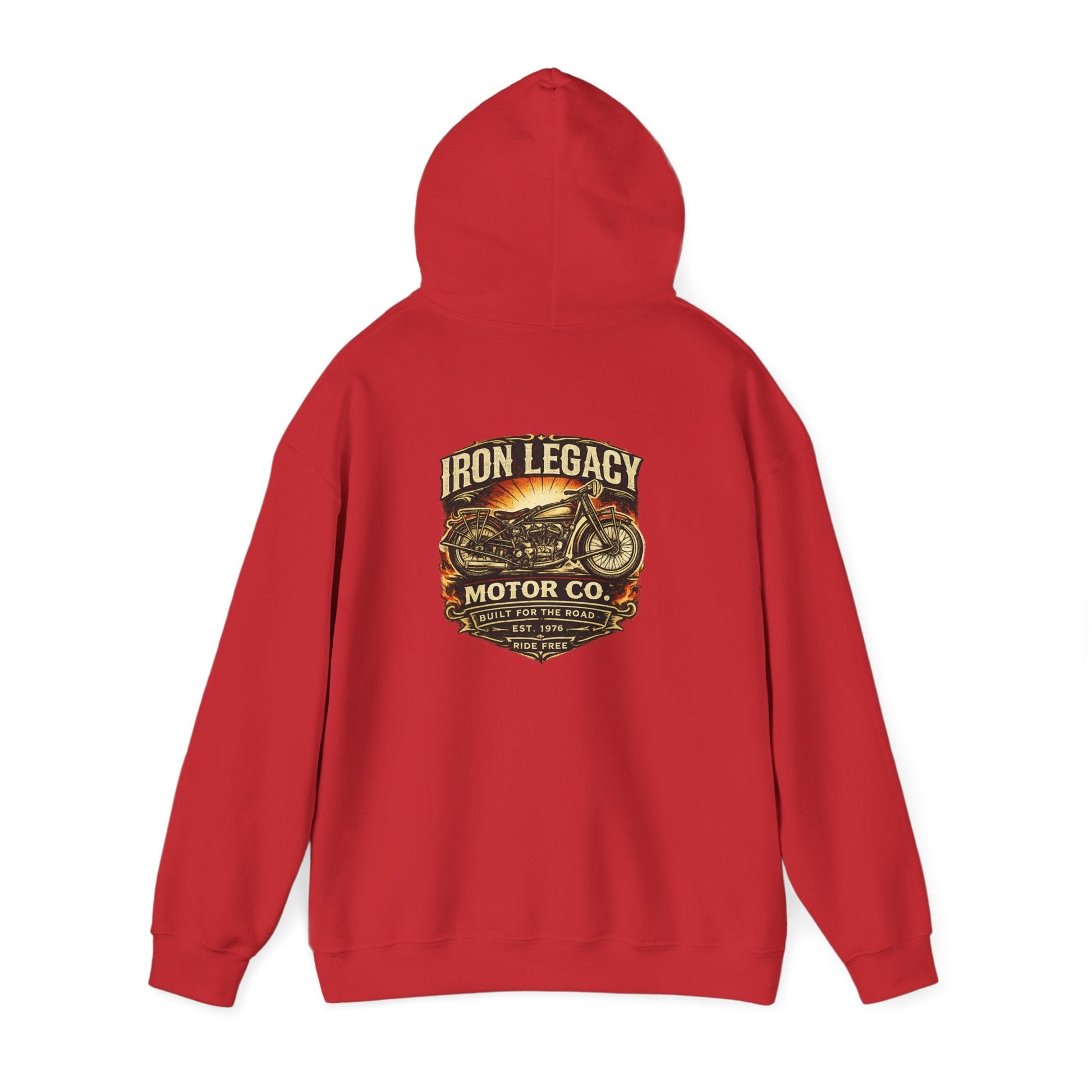 Iron Legacy Ride Free Motorcycle Hoodie – Vintage Biker Graphic Pullover – Unisex Midweight Streetwear - JennyCool