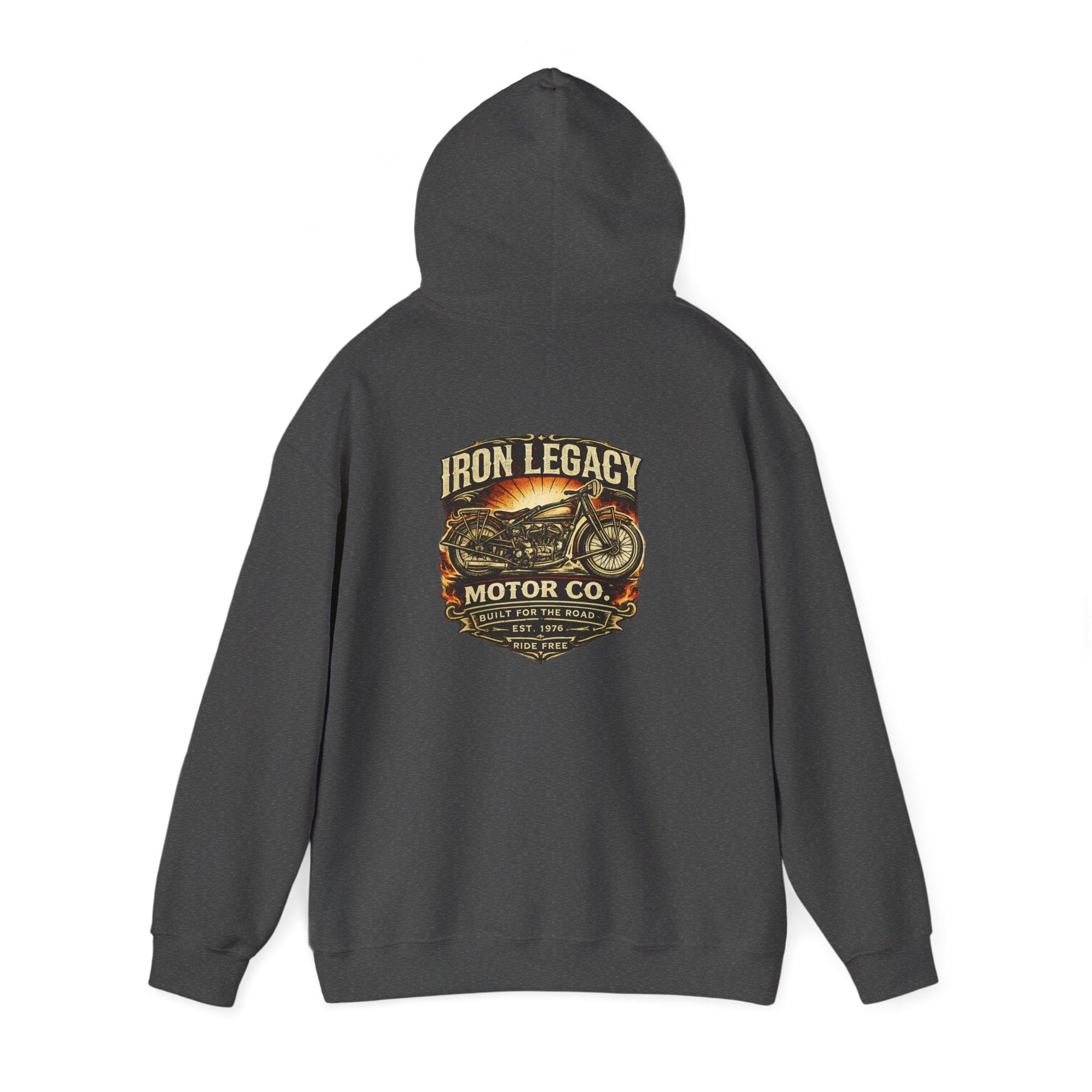 Iron Legacy Ride Free Motorcycle Hoodie – Vintage Biker Graphic Pullover – Unisex Midweight Streetwear - JennyCool