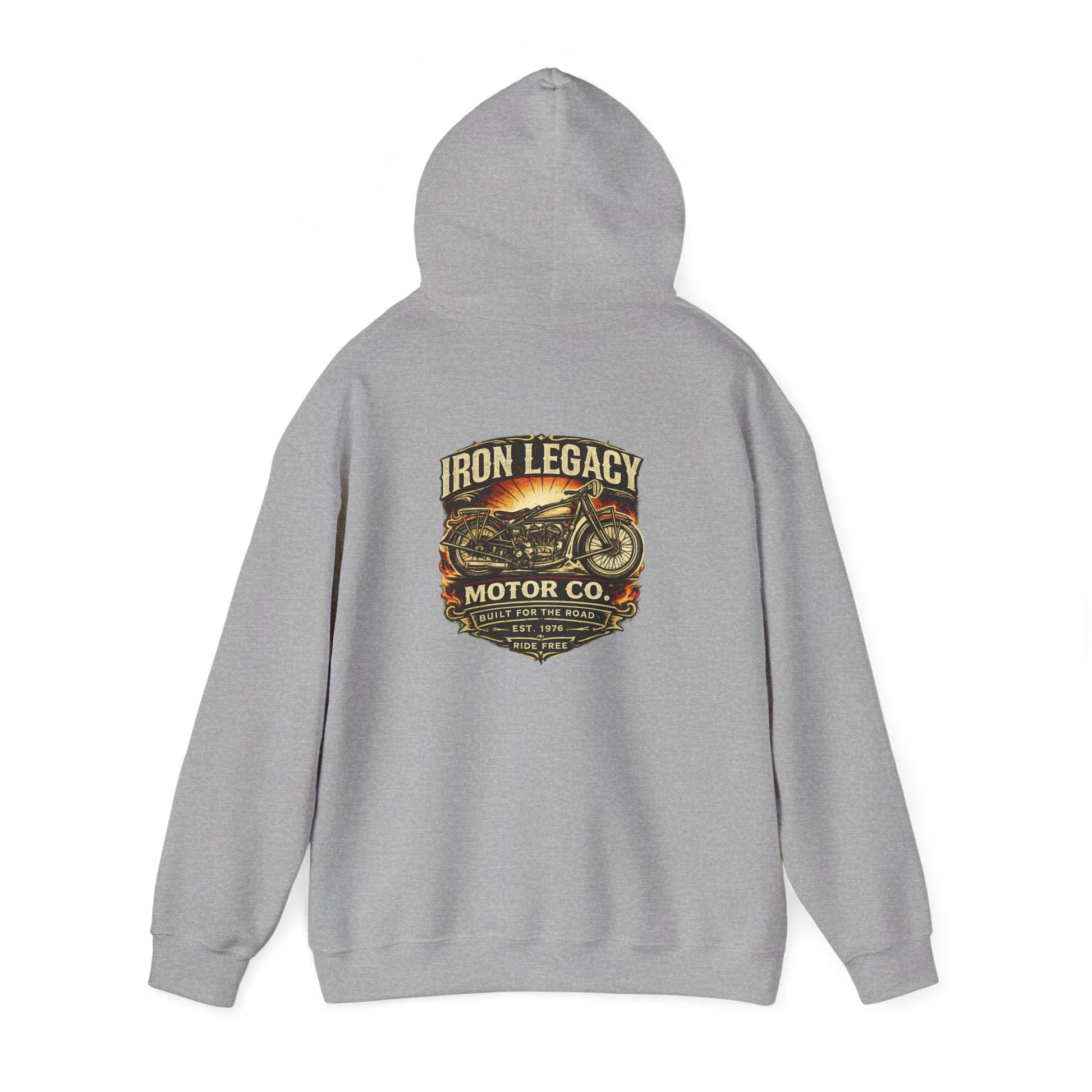Iron Legacy Ride Free Motorcycle Hoodie – Vintage Biker Graphic Pullover – Unisex Midweight Streetwear - JennyCool
