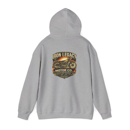 Iron Legacy Ride Free Motorcycle Hoodie – Vintage Biker Graphic Pullover – Unisex Midweight Streetwear - JennyCool