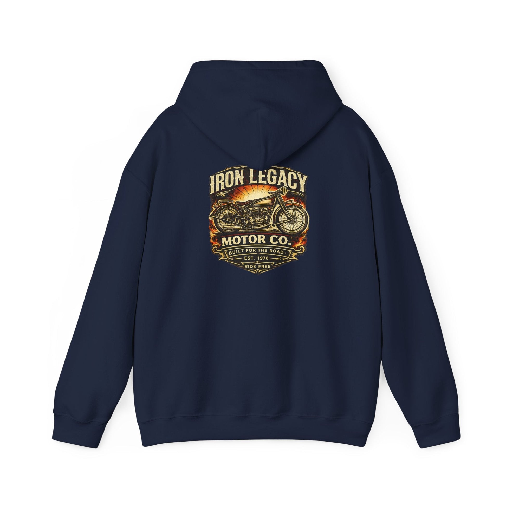 Iron Legacy Ride Free Motorcycle Hoodie – Vintage Biker Graphic Pullover – Unisex Midweight Streetwear - JennyCool