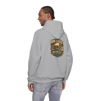 Iron Legacy Ride Free Motorcycle Hoodie – Vintage Biker Graphic Pullover – Unisex Midweight Streetwear - JennyCool