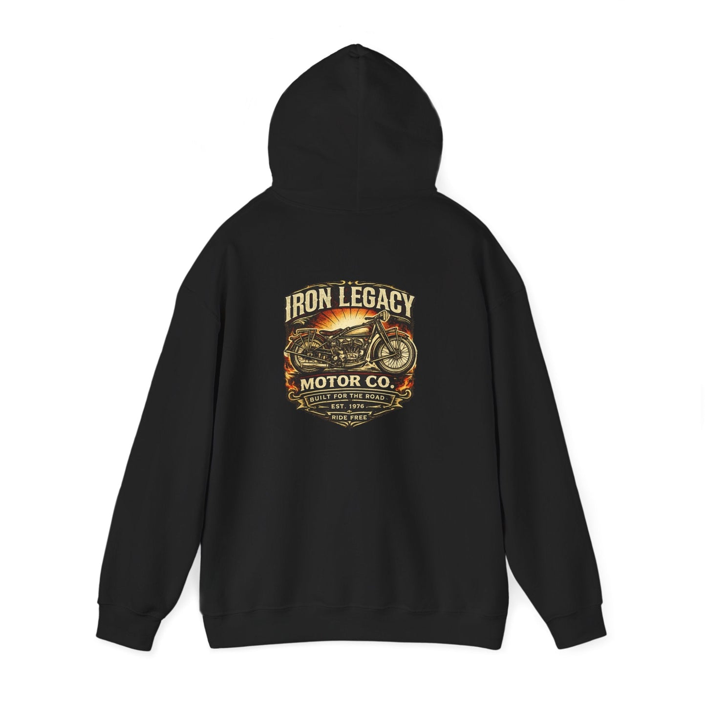 Iron Legacy Ride Free Motorcycle Hoodie – Vintage Biker Graphic Pullover – Unisex Midweight Streetwear - JennyCool