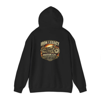 Iron Legacy Ride Free Motorcycle Hoodie – Vintage Biker Graphic Pullover – Unisex Midweight Streetwear - JennyCool
