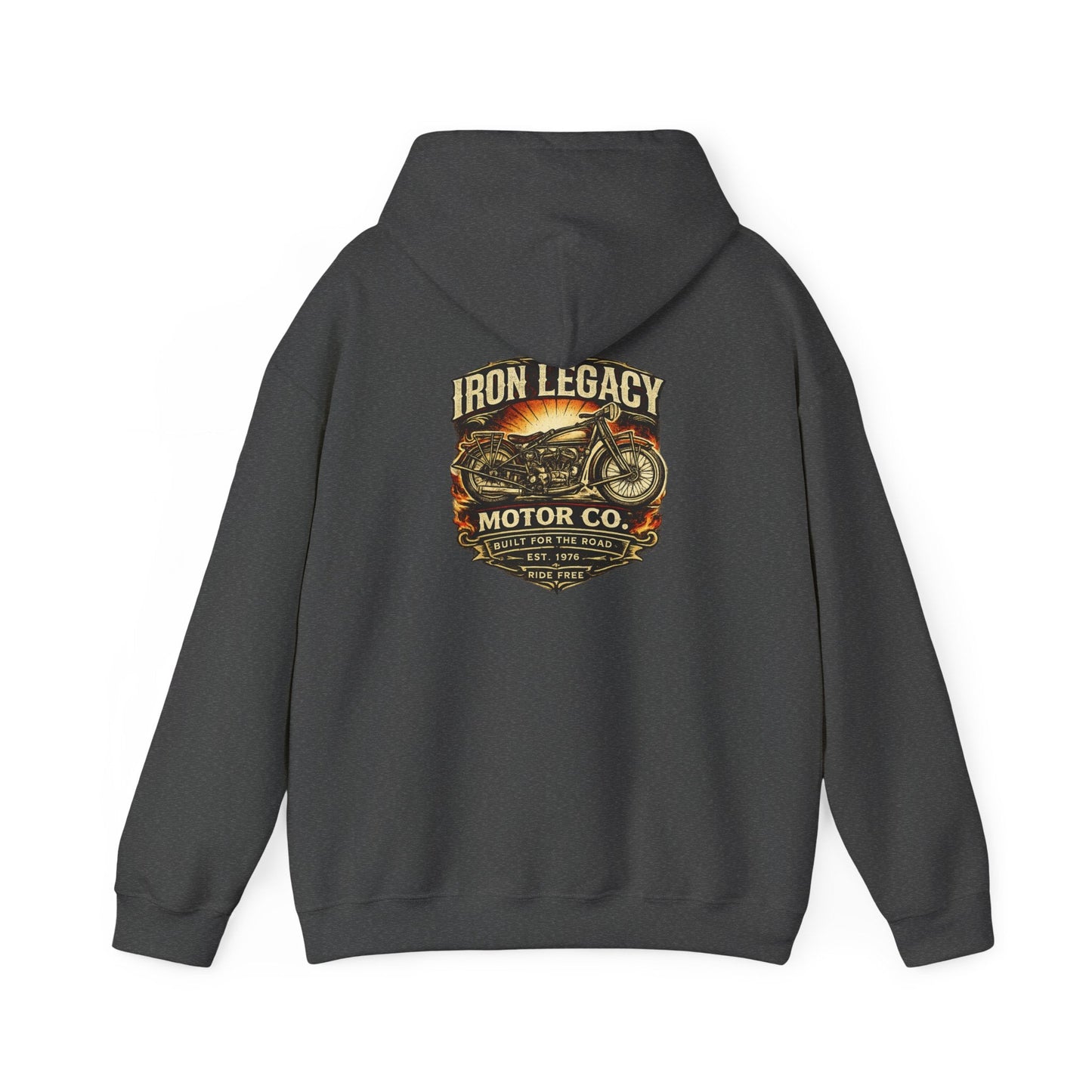 Iron Legacy Ride Free Motorcycle Hoodie – Vintage Biker Graphic Pullover – Unisex Midweight Streetwear - JennyCool