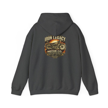 Iron Legacy Ride Free Motorcycle Hoodie – Vintage Biker Graphic Pullover – Unisex Midweight Streetwear - JennyCool