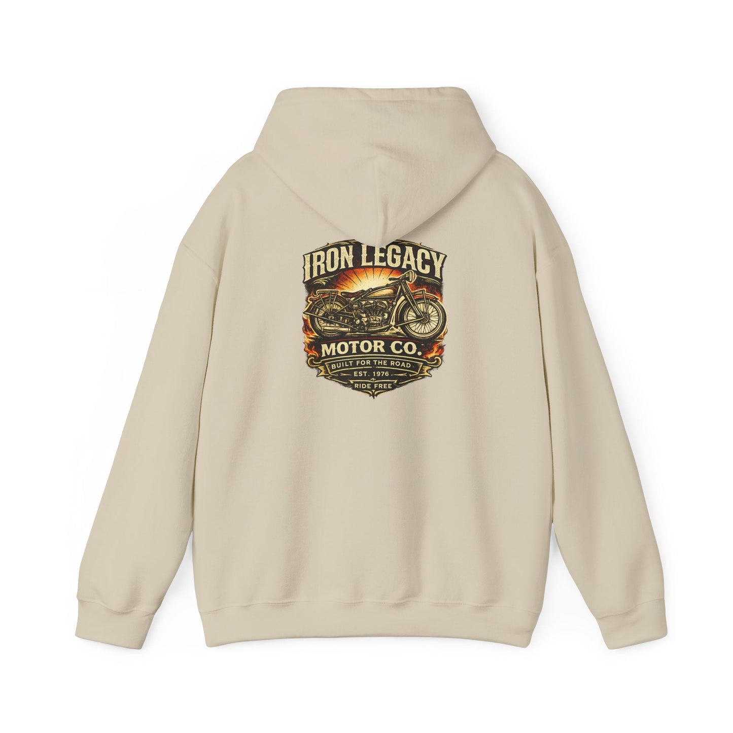 Iron Legacy Ride Free Motorcycle Hoodie – Vintage Biker Graphic Pullover – Unisex Midweight Streetwear - JennyCool