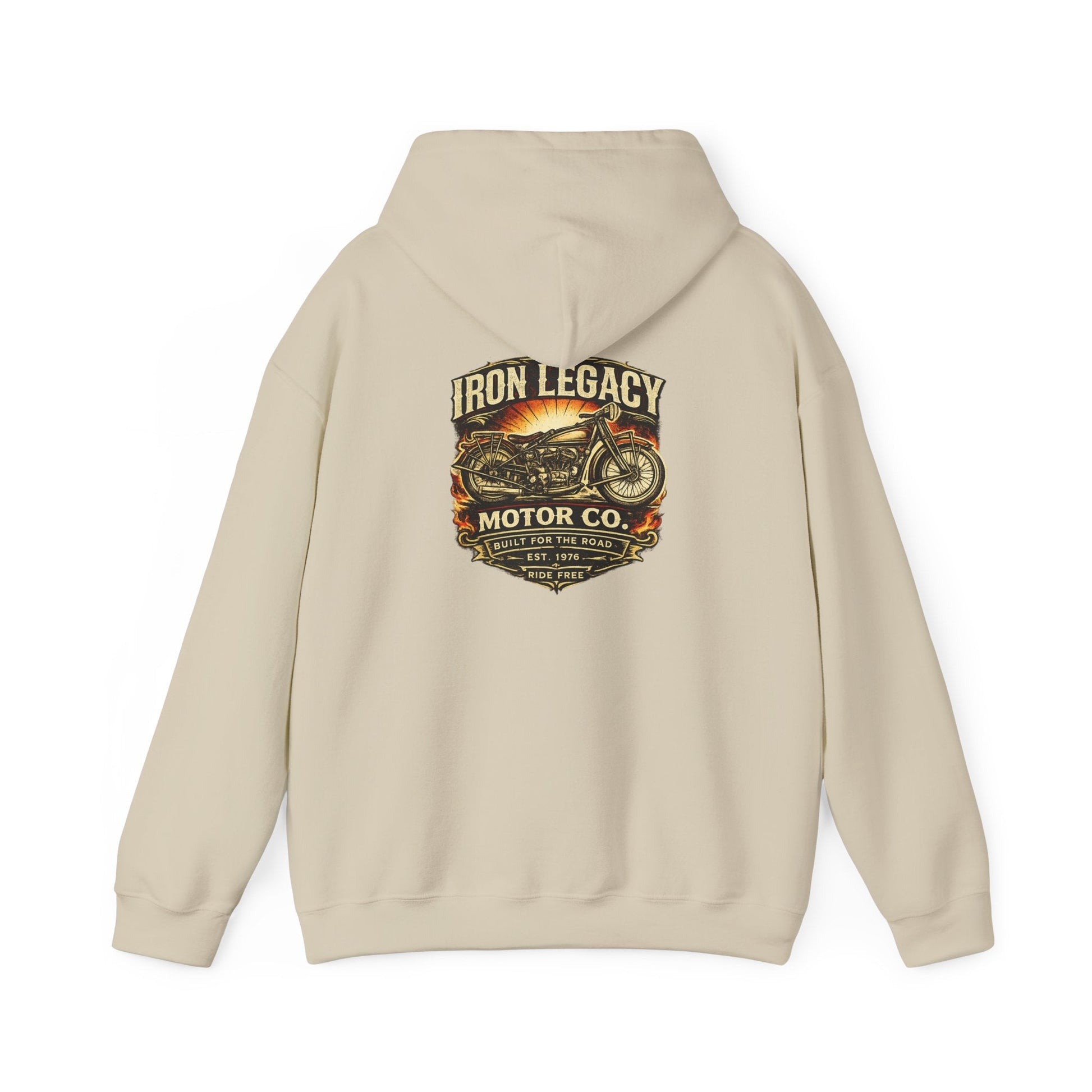 Iron Legacy Ride Free Motorcycle Hoodie – Vintage Biker Graphic Pullover – Unisex Midweight Streetwear - JennyCool