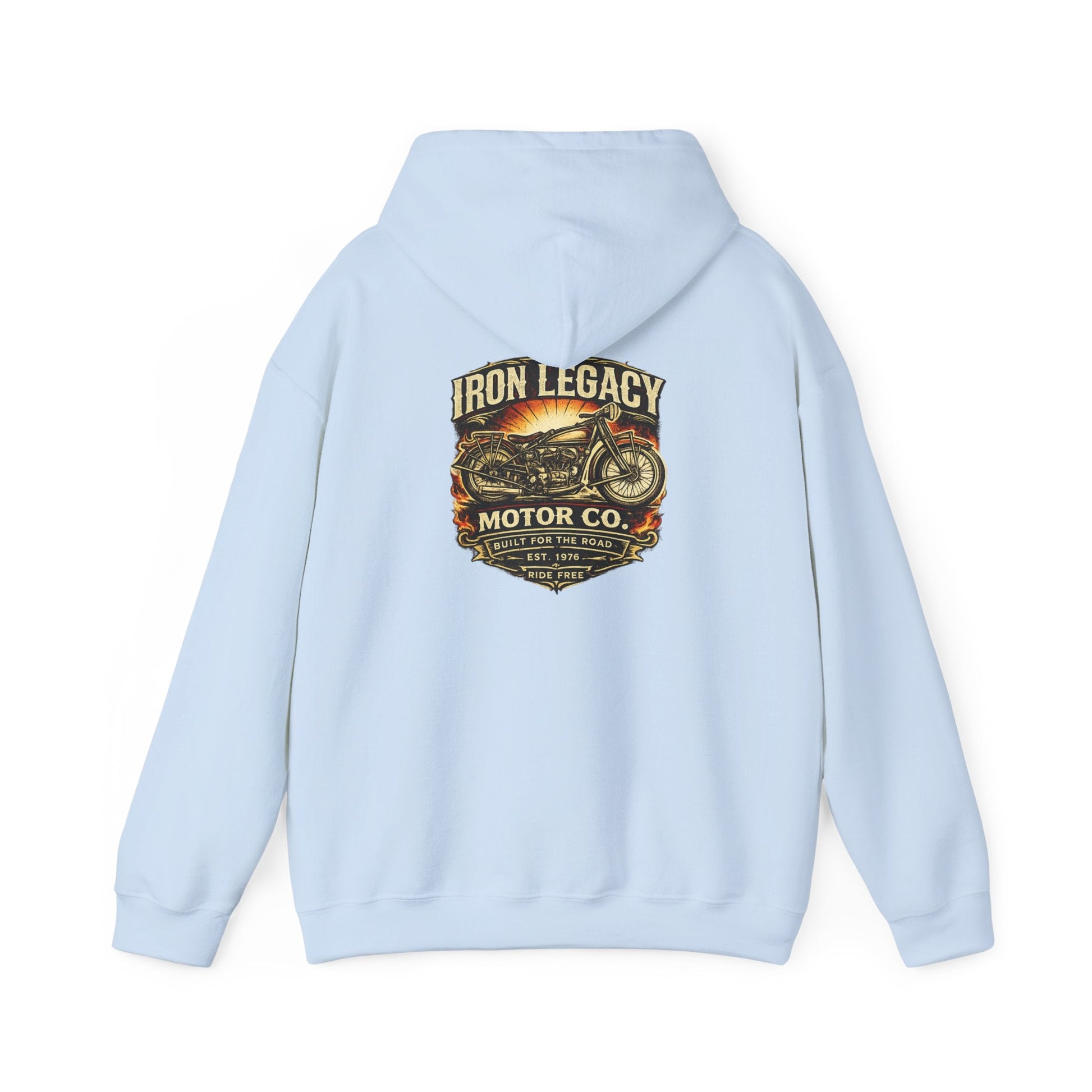 Iron Legacy Ride Free Motorcycle Hoodie – Vintage Biker Graphic Pullover – Unisex Midweight Streetwear - JennyCool