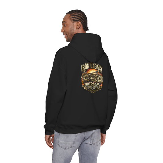 Iron Legacy Ride Free Motorcycle Hoodie – Vintage Biker Graphic Pullover – Unisex Midweight Streetwear - JennyCool