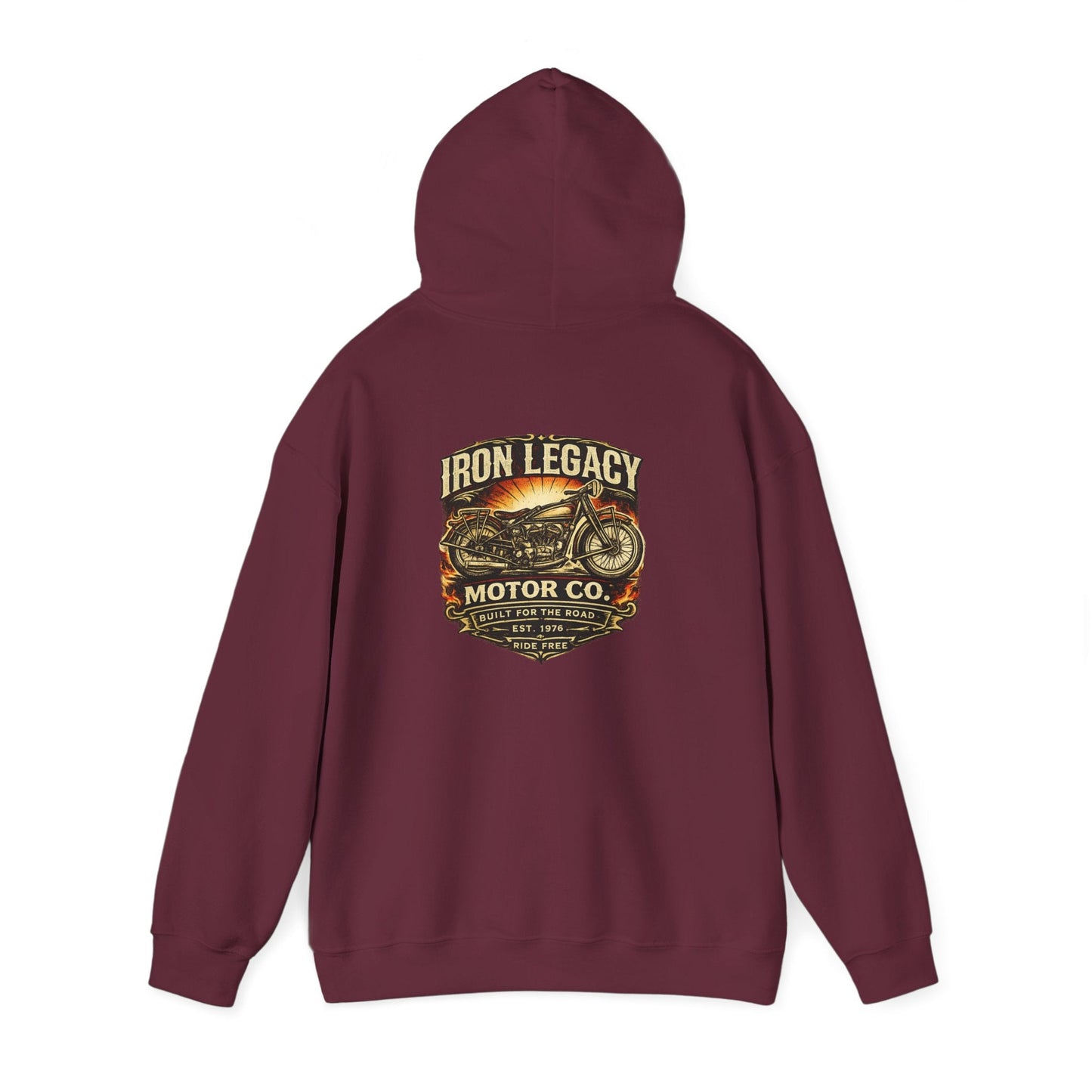Iron Legacy Ride Free Motorcycle Hoodie – Vintage Biker Graphic Pullover – Unisex Midweight Streetwear - JennyCool
