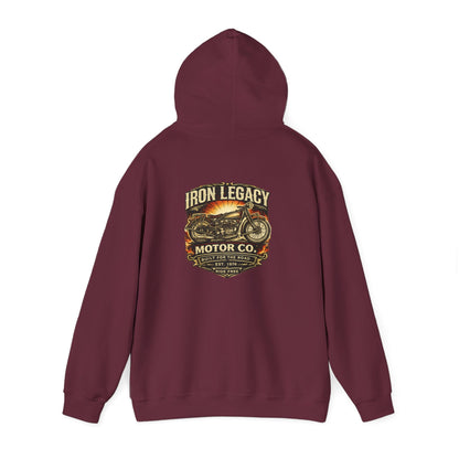 Iron Legacy Ride Free Motorcycle Hoodie – Vintage Biker Graphic Pullover – Unisex Midweight Streetwear - JennyCool
