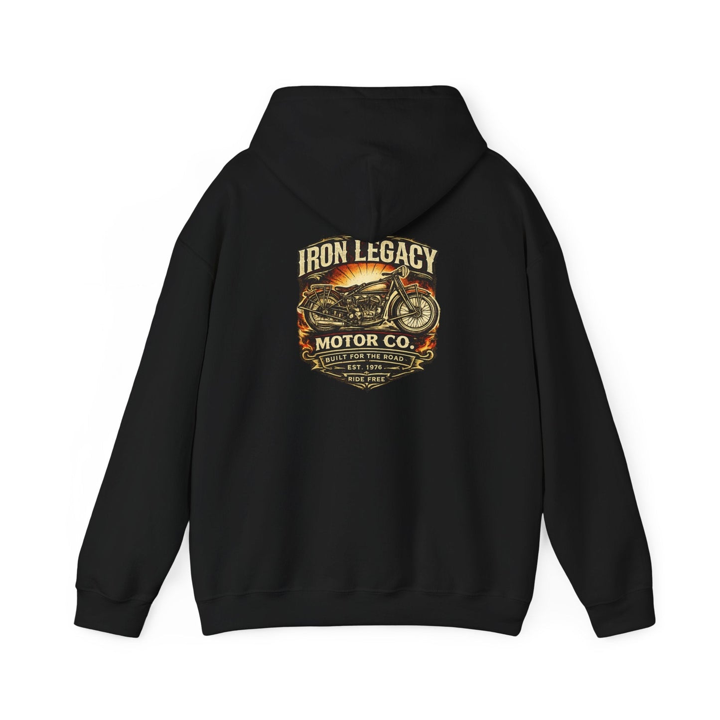 Iron Legacy Ride Free Motorcycle Hoodie – Vintage Biker Graphic Pullover – Unisex Midweight Streetwear - JennyCool
