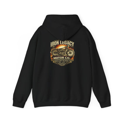 Iron Legacy Ride Free Motorcycle Hoodie – Vintage Biker Graphic Pullover – Unisex Midweight Streetwear - JennyCool