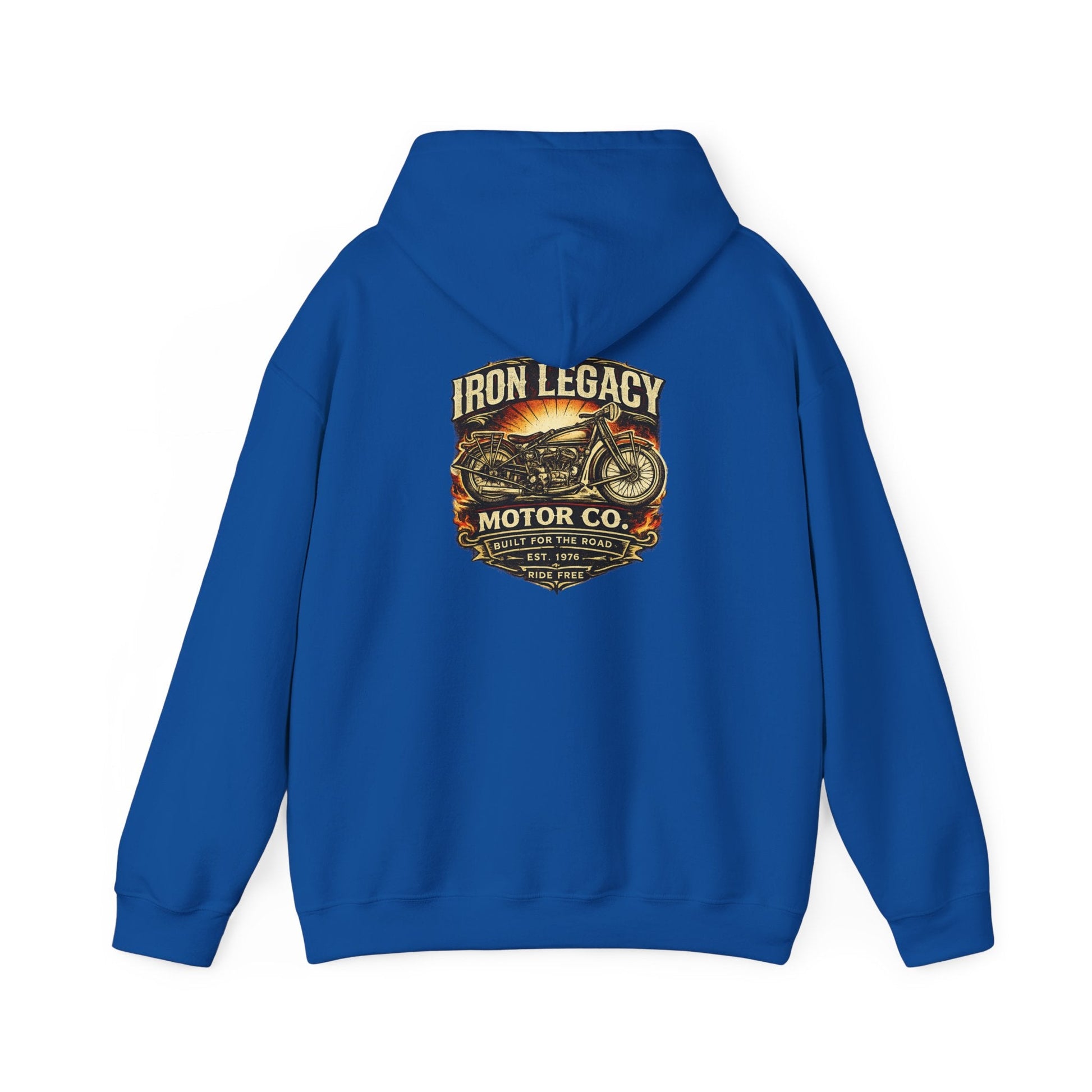 Iron Legacy Ride Free Motorcycle Hoodie – Vintage Biker Graphic Pullover – Unisex Midweight Streetwear - JennyCool