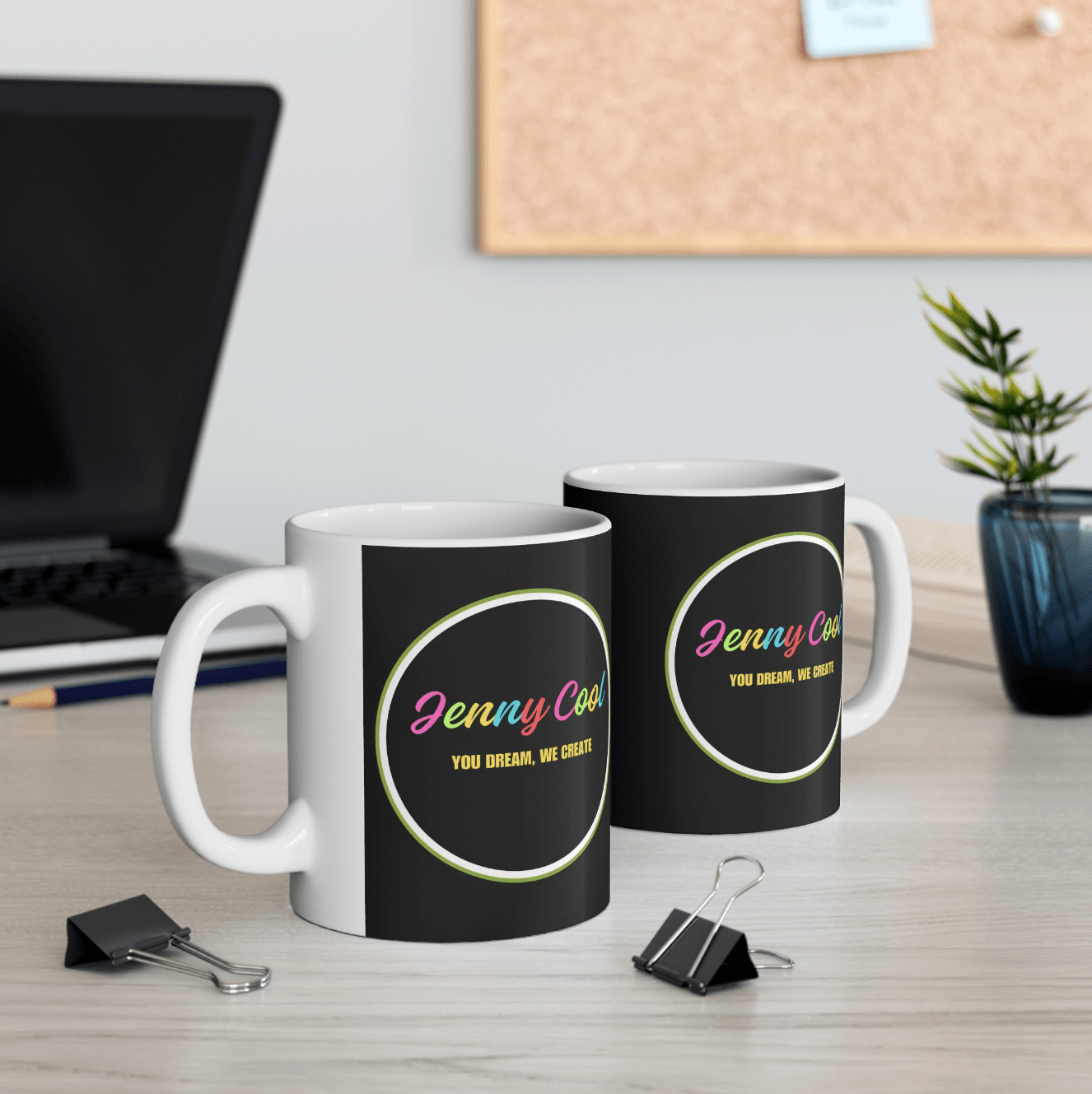 JC Black Ceramic Mug , (11oz, 15oz) - JennyCool