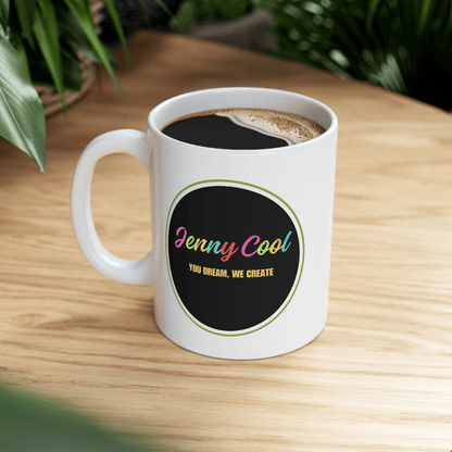 JC White Ceramic Mug , (11oz, 15oz) - JennyCool