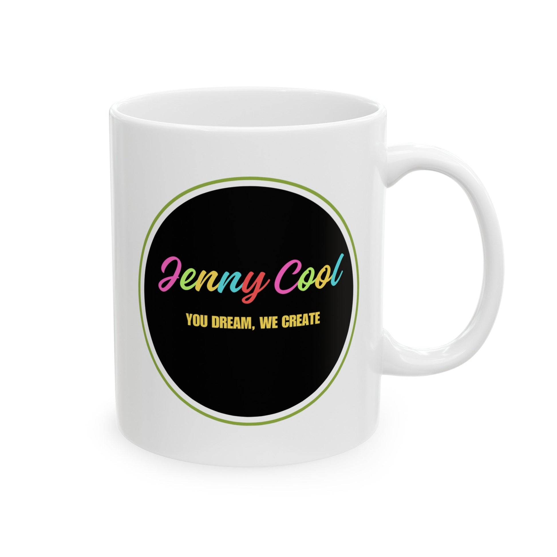 JC White Ceramic Mug , (11oz, 15oz) - JennyCool