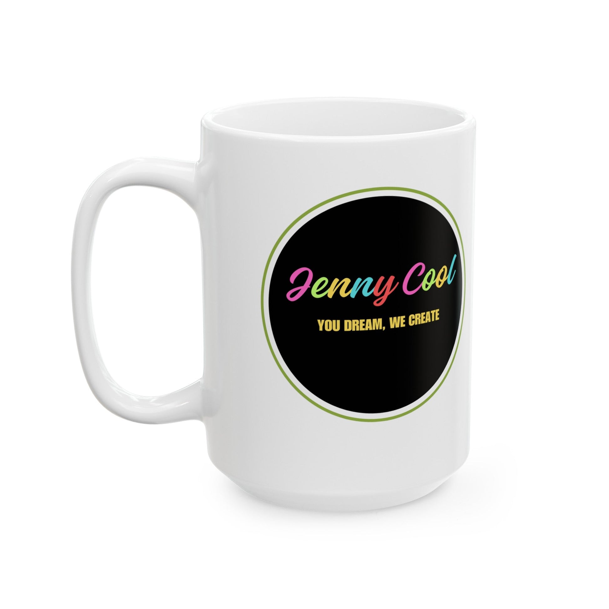 JC White Ceramic Mug , (11oz, 15oz) - JennyCool