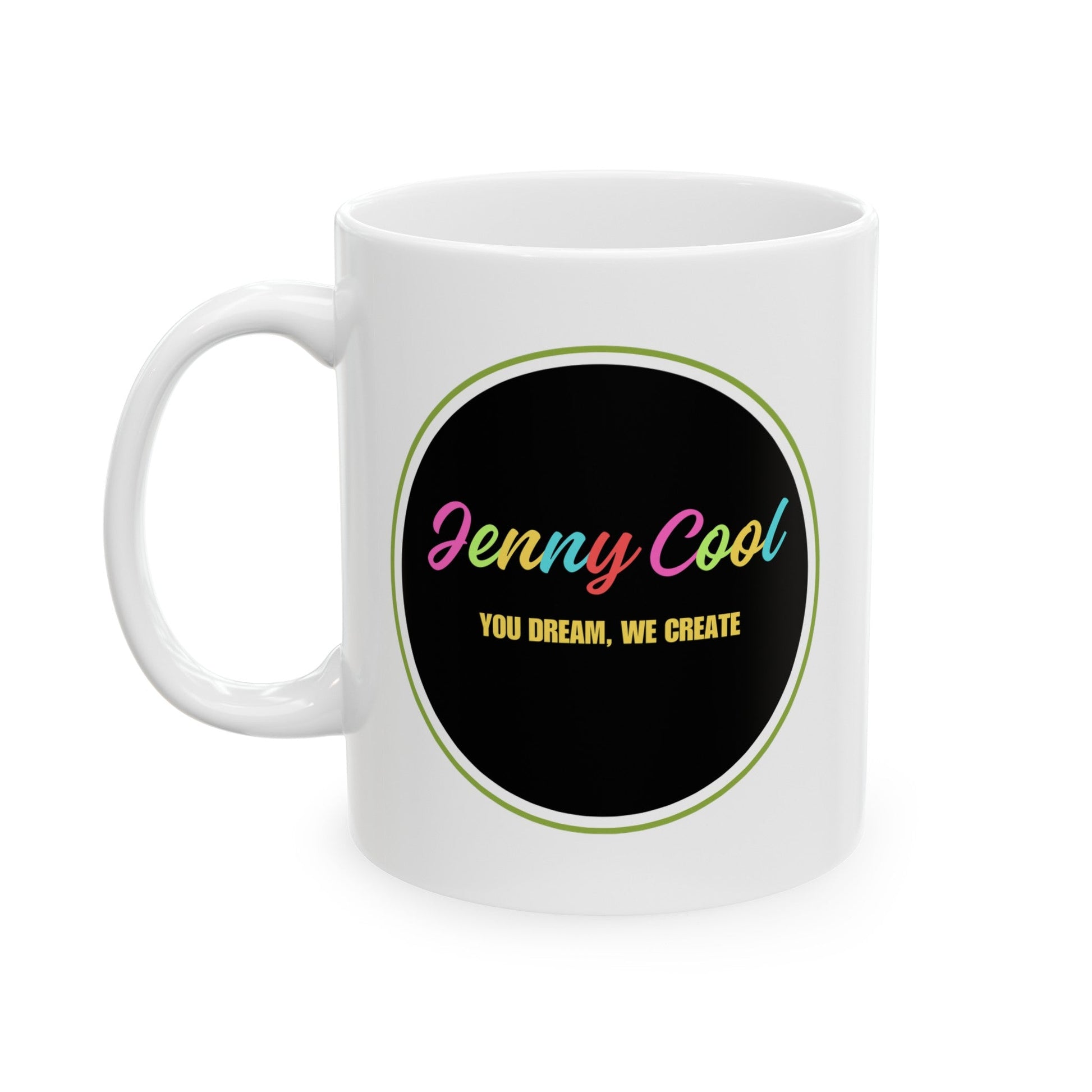 JC White Ceramic Mug , (11oz, 15oz) - JennyCool