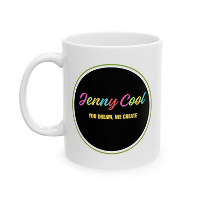 JC White Ceramic Mug , (11oz, 15oz) - JennyCool