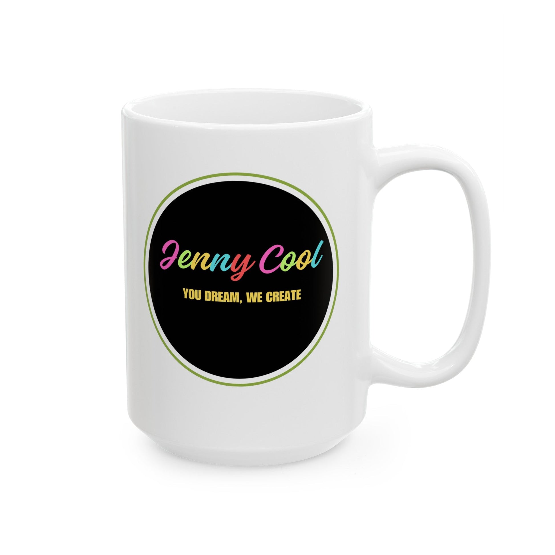 JC White Ceramic Mug , (11oz, 15oz) - JennyCool