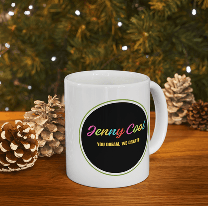 JC White Ceramic Mug , (11oz, 15oz) - JennyCool