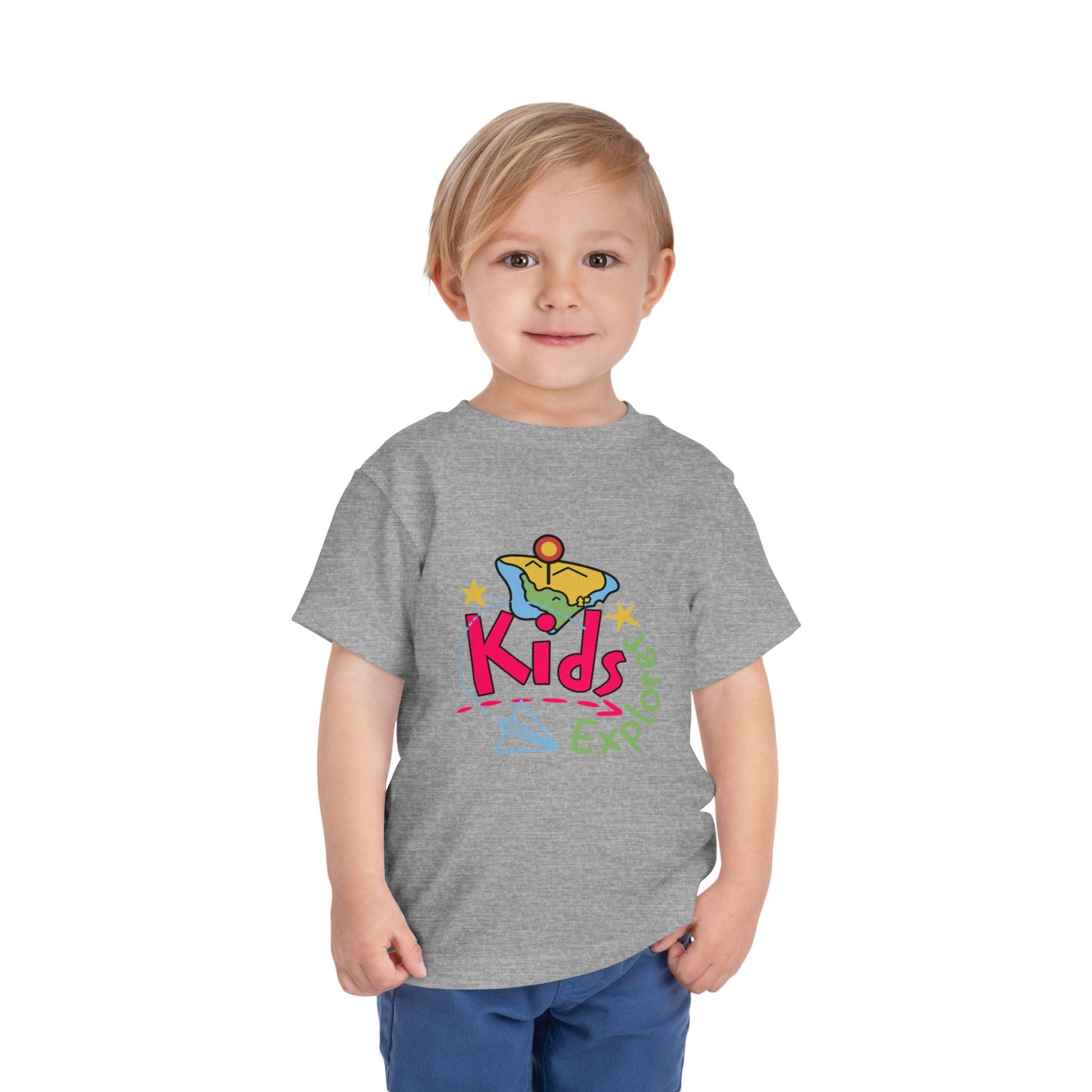 Kids Explore Toddler Tee — Colorful Adventure Graphic T-Shirt for Curious Little Explorers - JennyCool