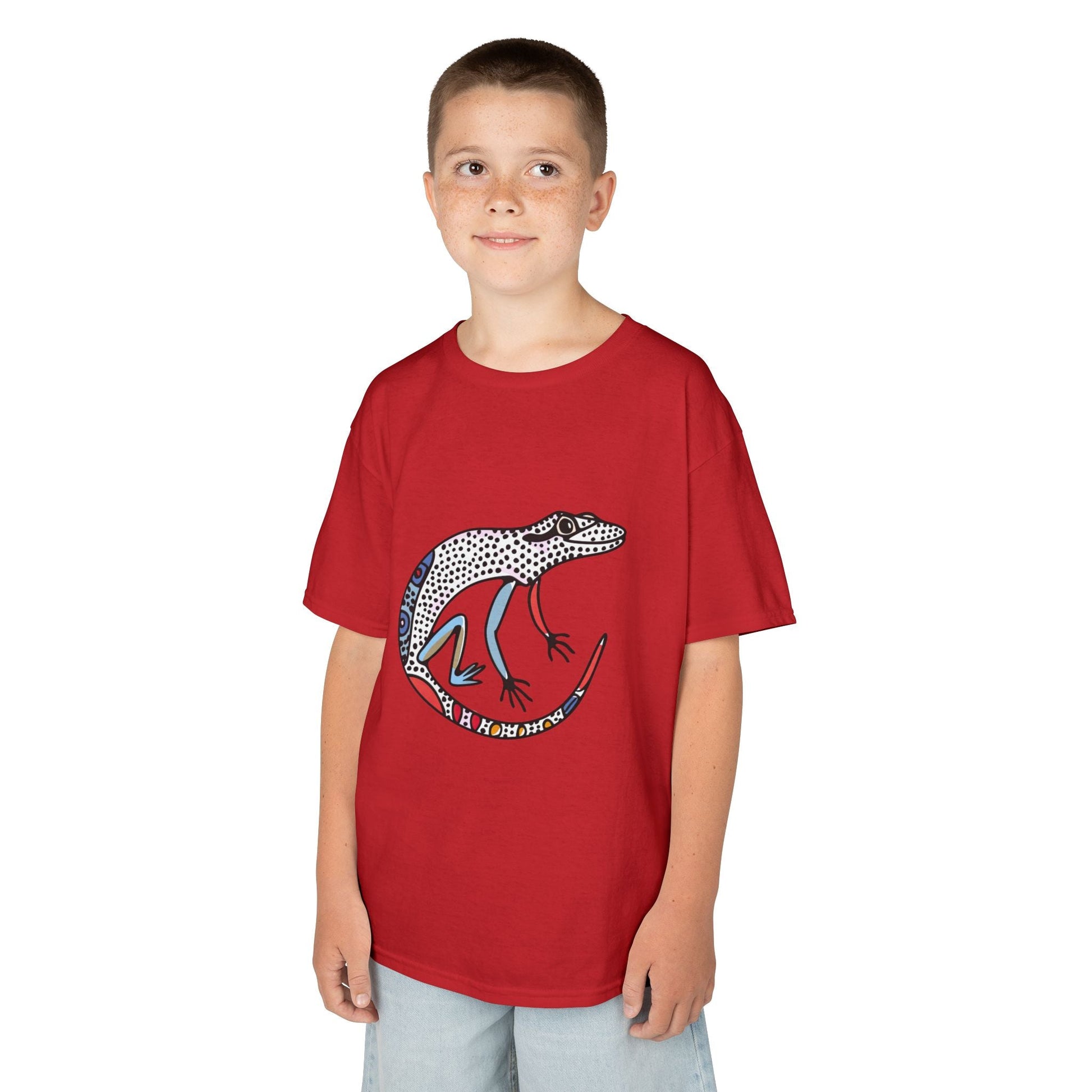 Kids Lizard Graphic Tee — Colorful Patterned Chameleon Shirt - JennyCool