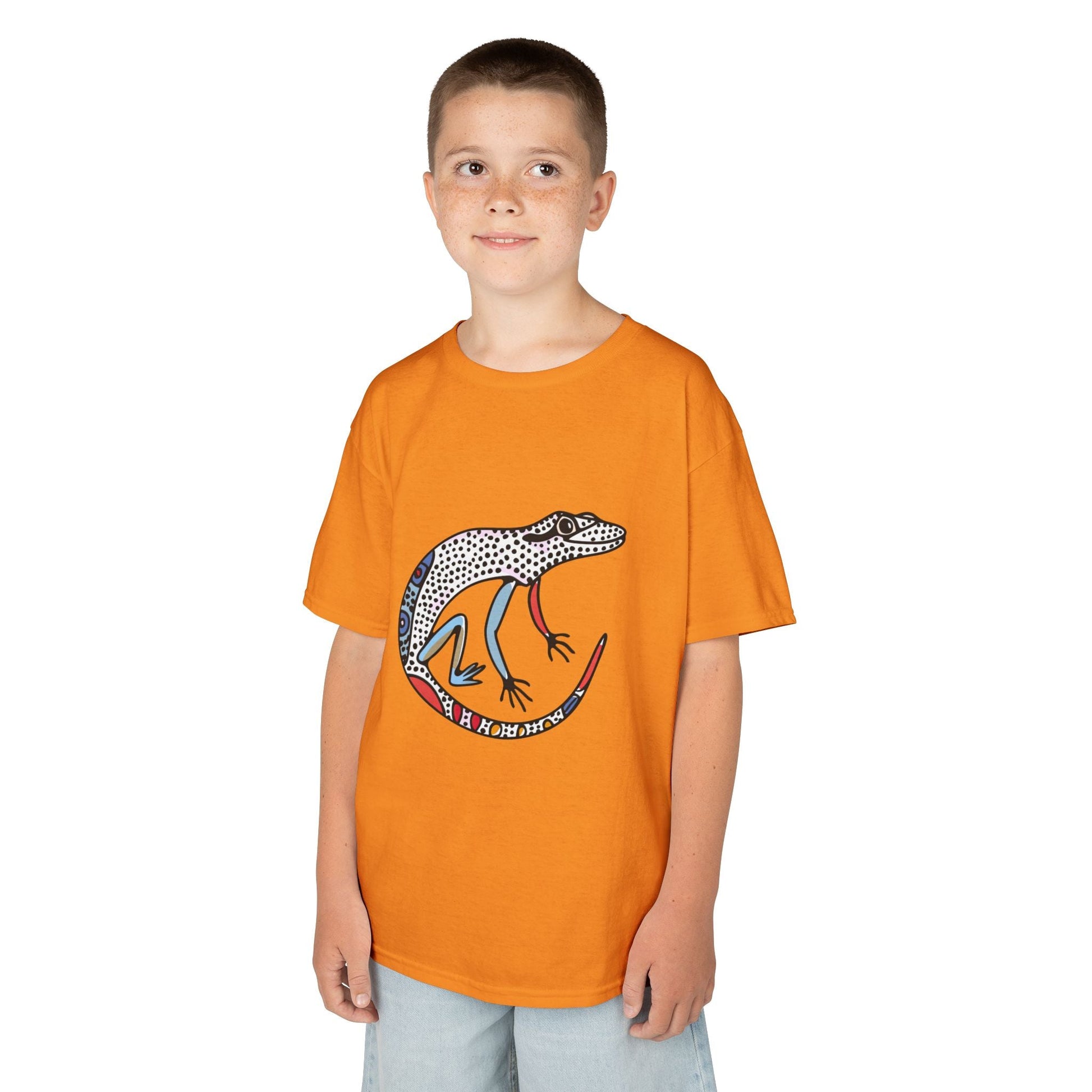Kids Lizard Graphic Tee — Colorful Patterned Chameleon Shirt - JennyCool