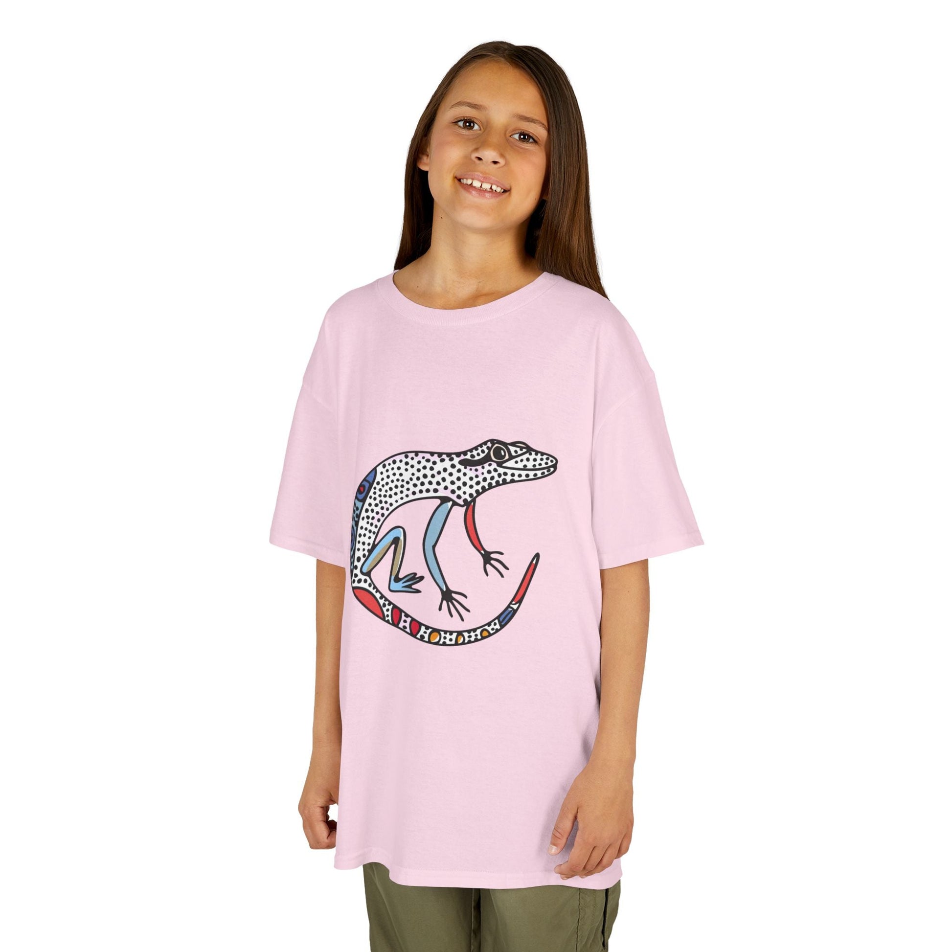 Kids Lizard Graphic Tee — Colorful Patterned Chameleon Shirt - JennyCool