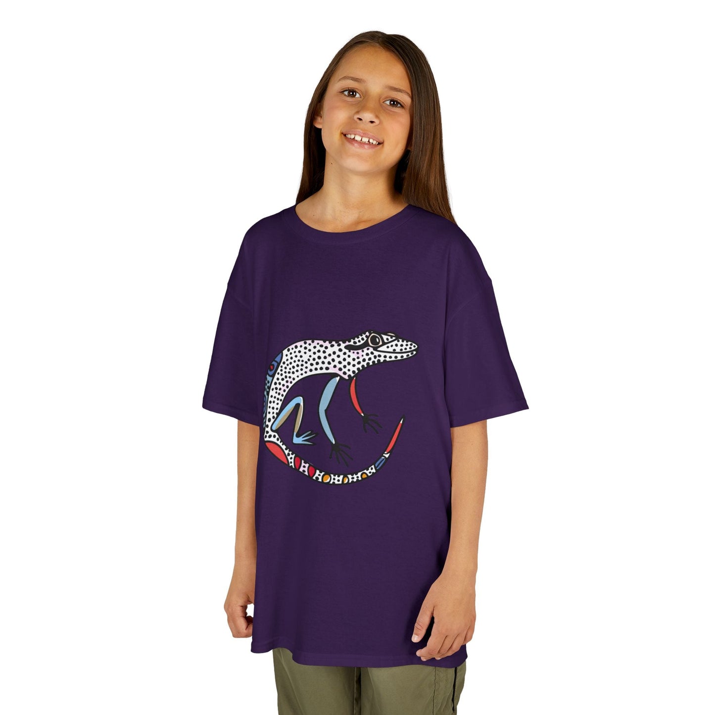 Kids Lizard Graphic Tee — Colorful Patterned Chameleon Shirt - JennyCool