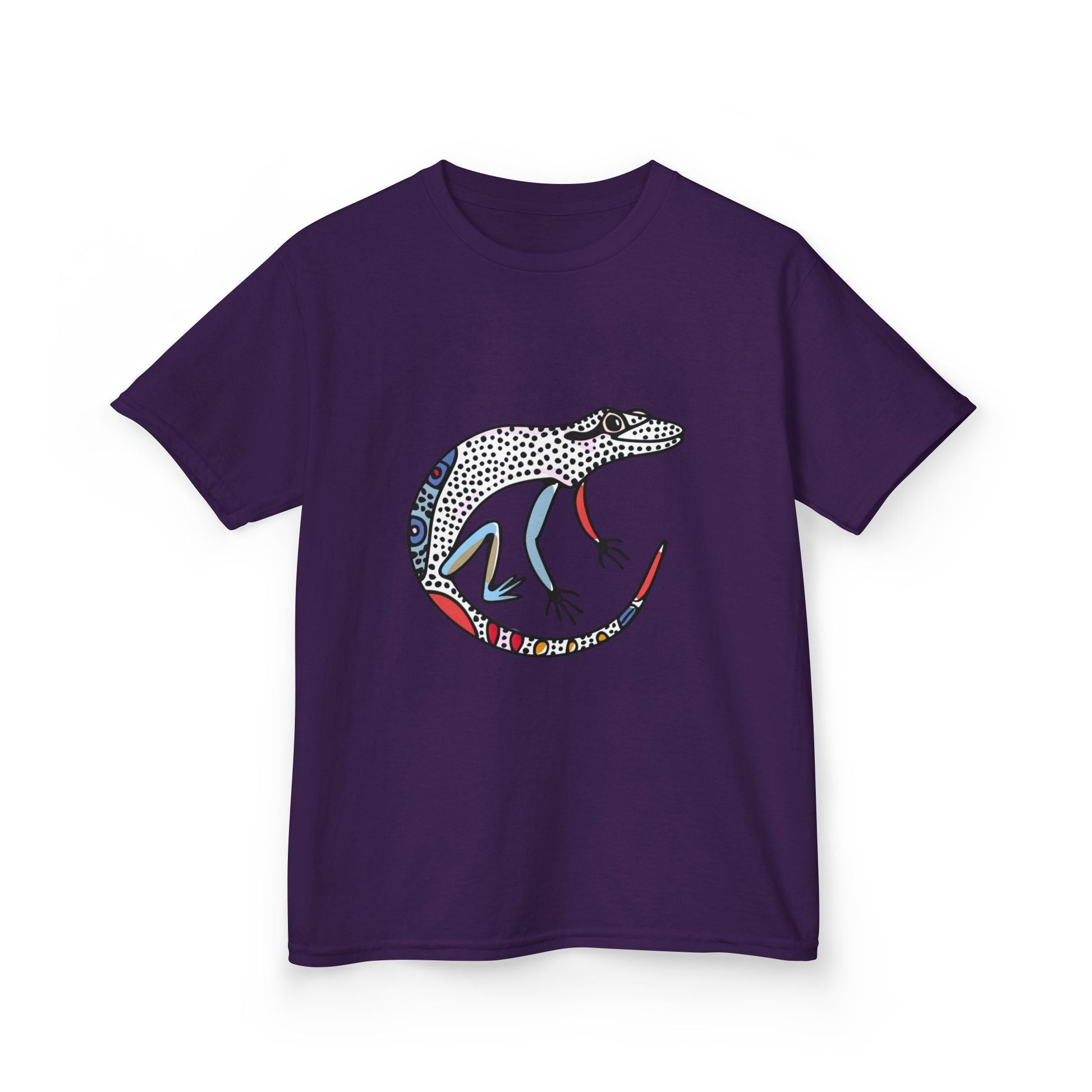 Kids Lizard Graphic Tee — Colorful Patterned Chameleon Shirt - JennyCool