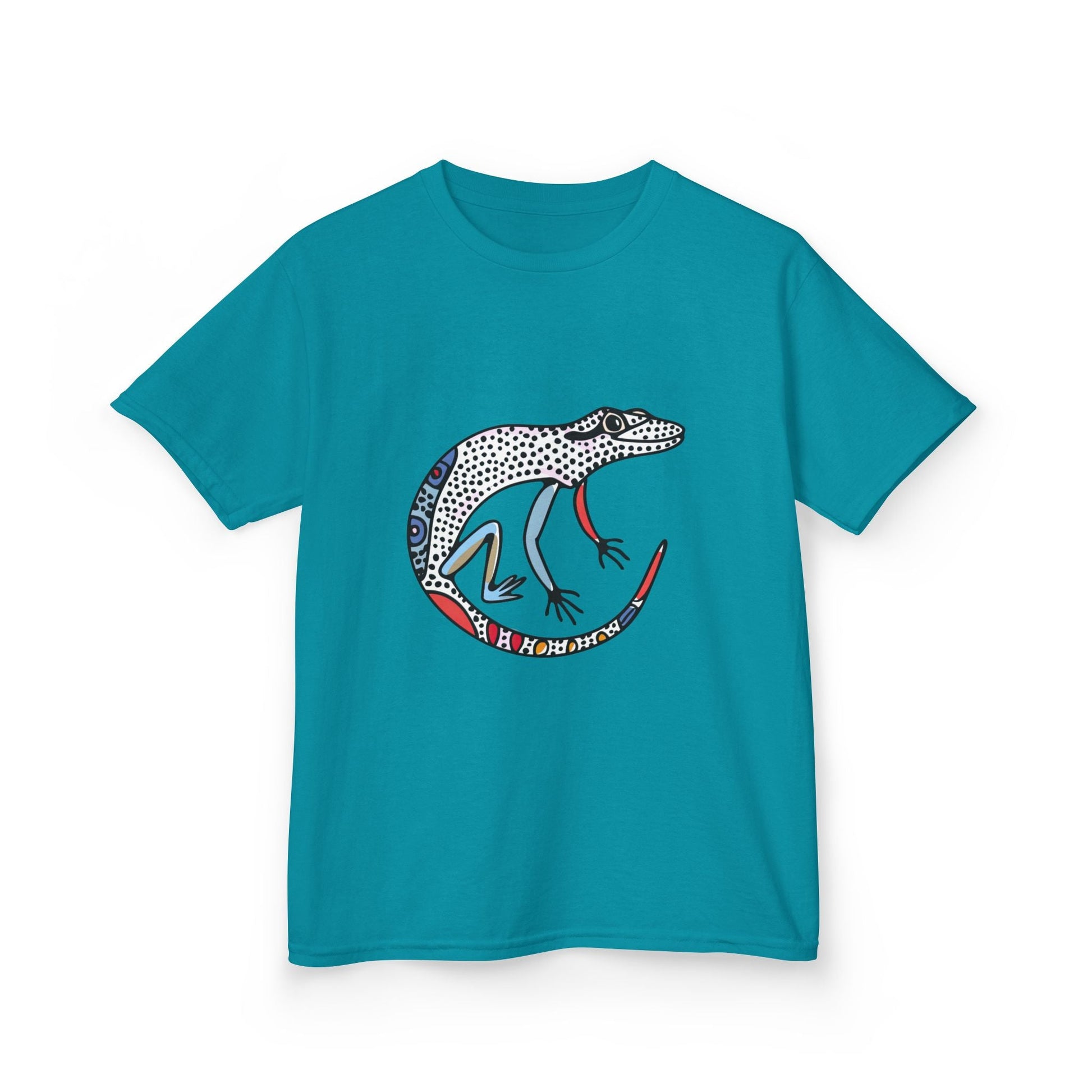 Kids Lizard Graphic Tee — Colorful Patterned Chameleon Shirt - JennyCool